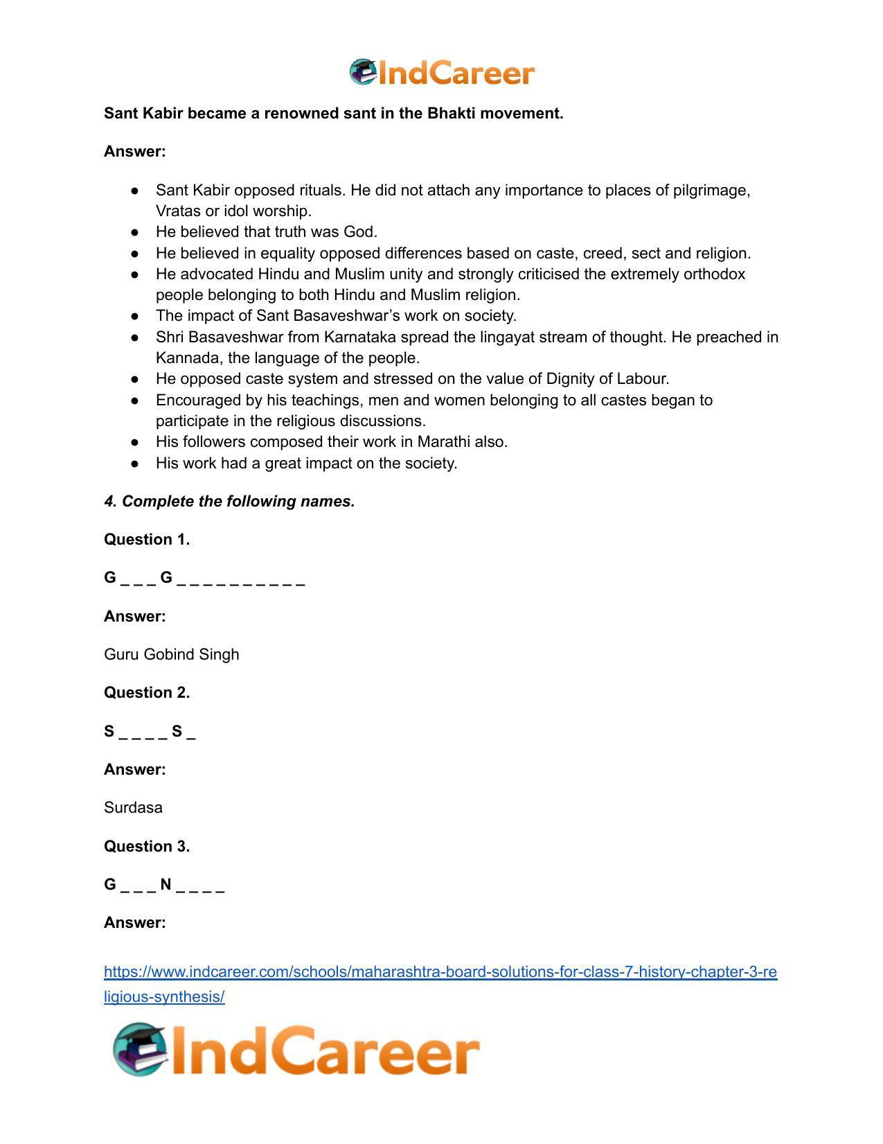 Maharashtra Board Solutions for Class 7- History: Chapter 3- Religious Synthesis - Page 5
