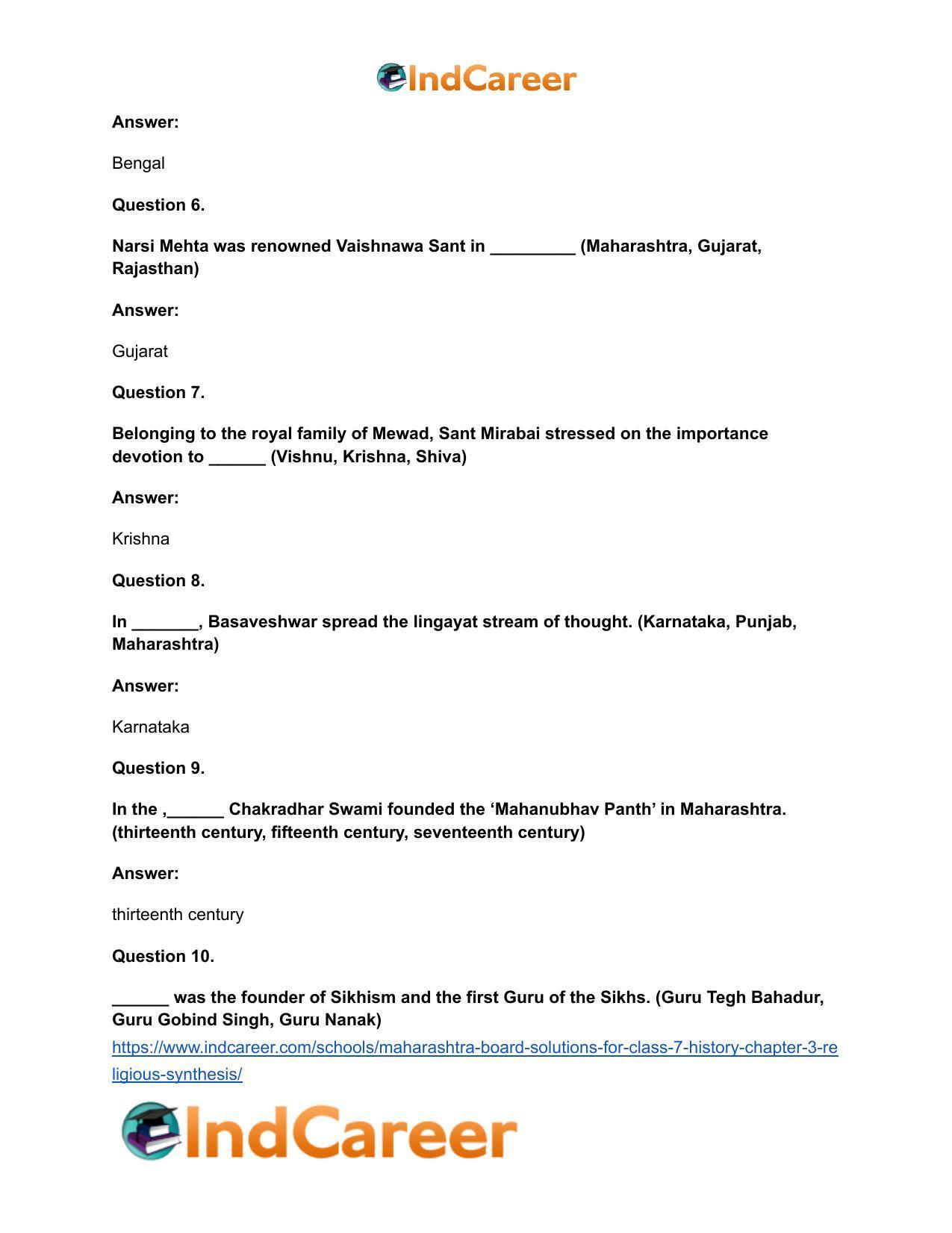 Maharashtra Board Solutions for Class 7- History: Chapter 3- Religious Synthesis - Page 8