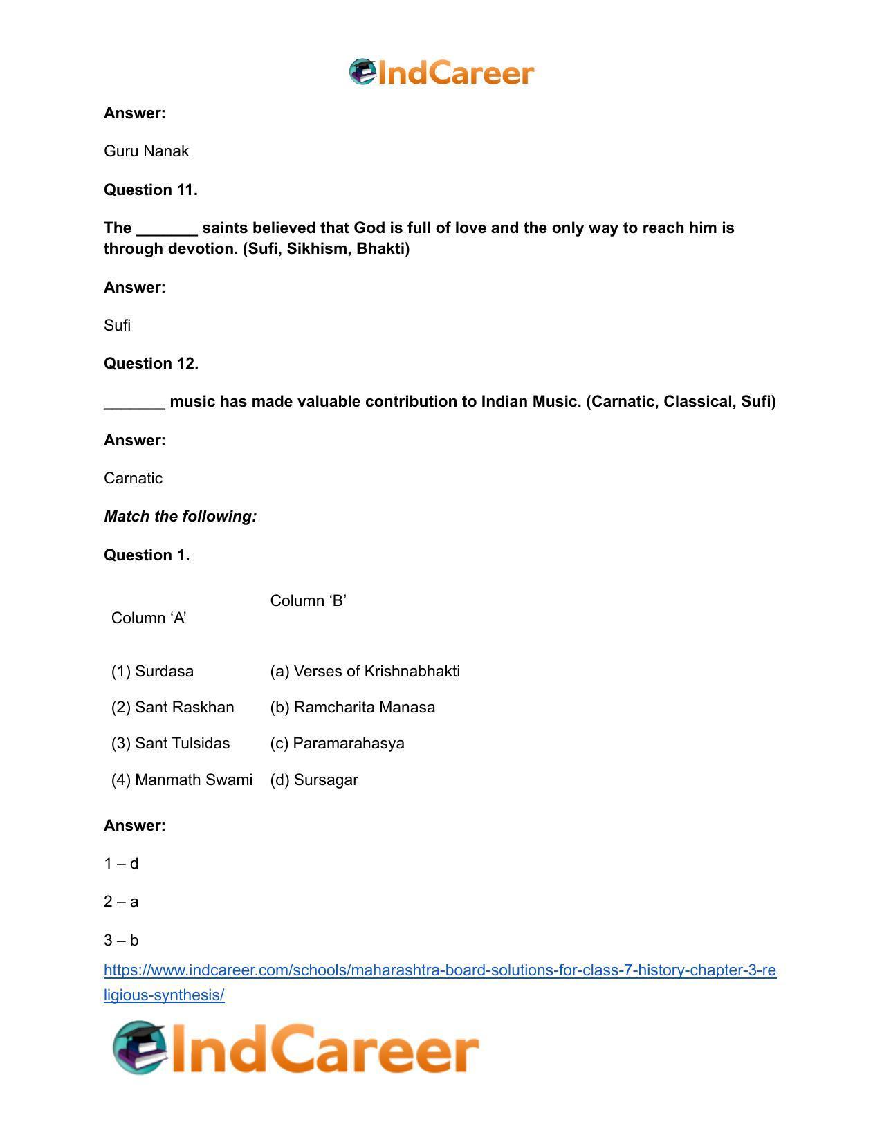 Maharashtra Board Solutions for Class 7- History: Chapter 3- Religious Synthesis - Page 9