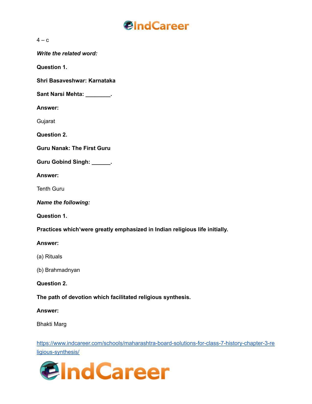 Maharashtra Board Solutions for Class 7- History: Chapter 3- Religious Synthesis - Page 10