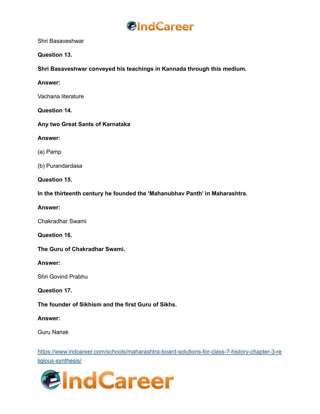 Maharashtra Board Solutions for Class 7- History: Chapter 3- Religious Synthesis - Page 13