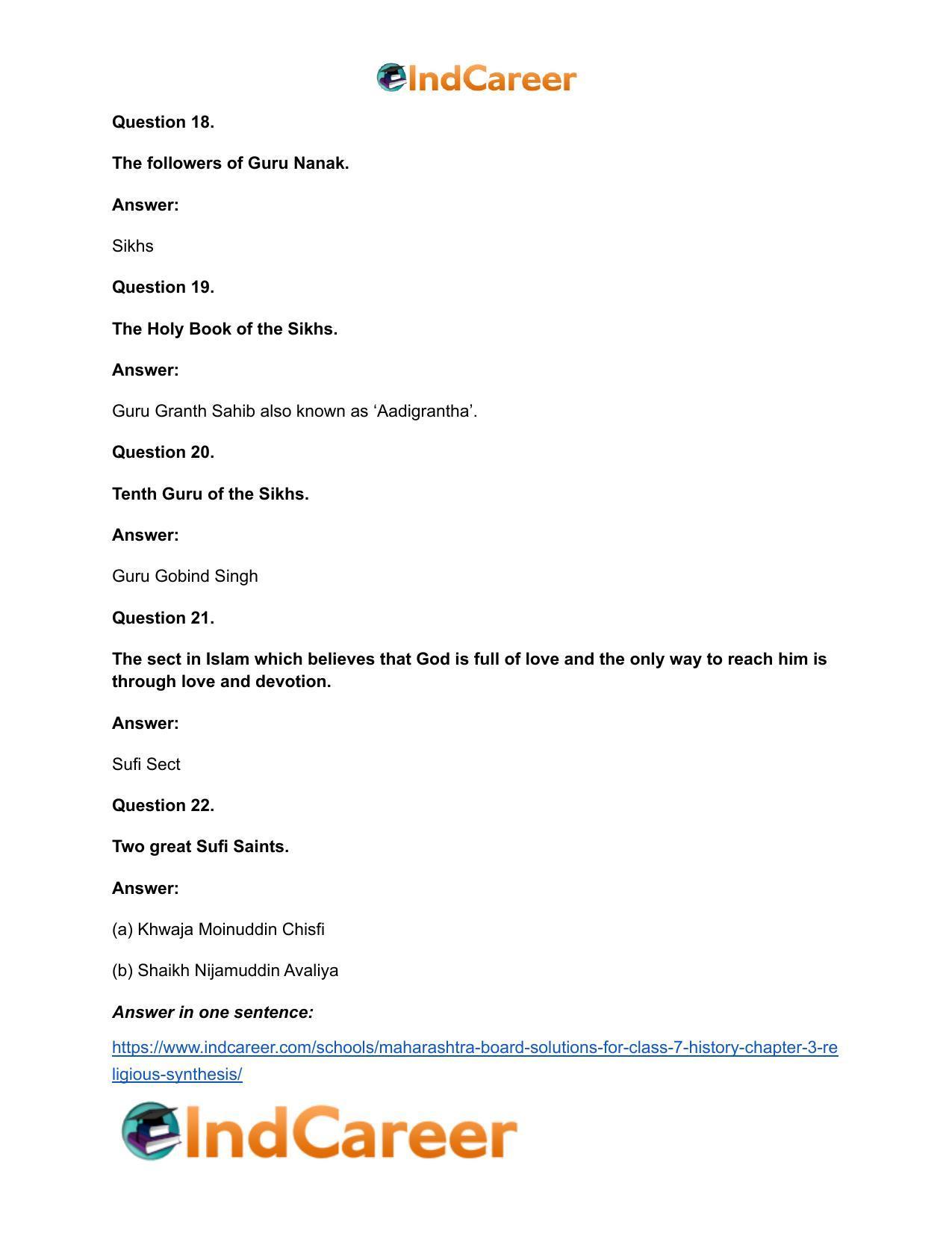 Maharashtra Board Solutions for Class 7- History: Chapter 3- Religious Synthesis - Page 14