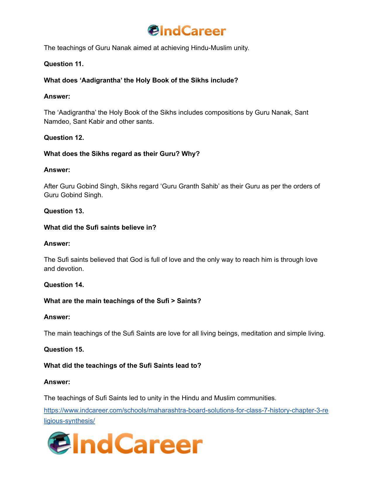 Maharashtra Board Solutions for Class 7- History: Chapter 3- Religious Synthesis - Page 17