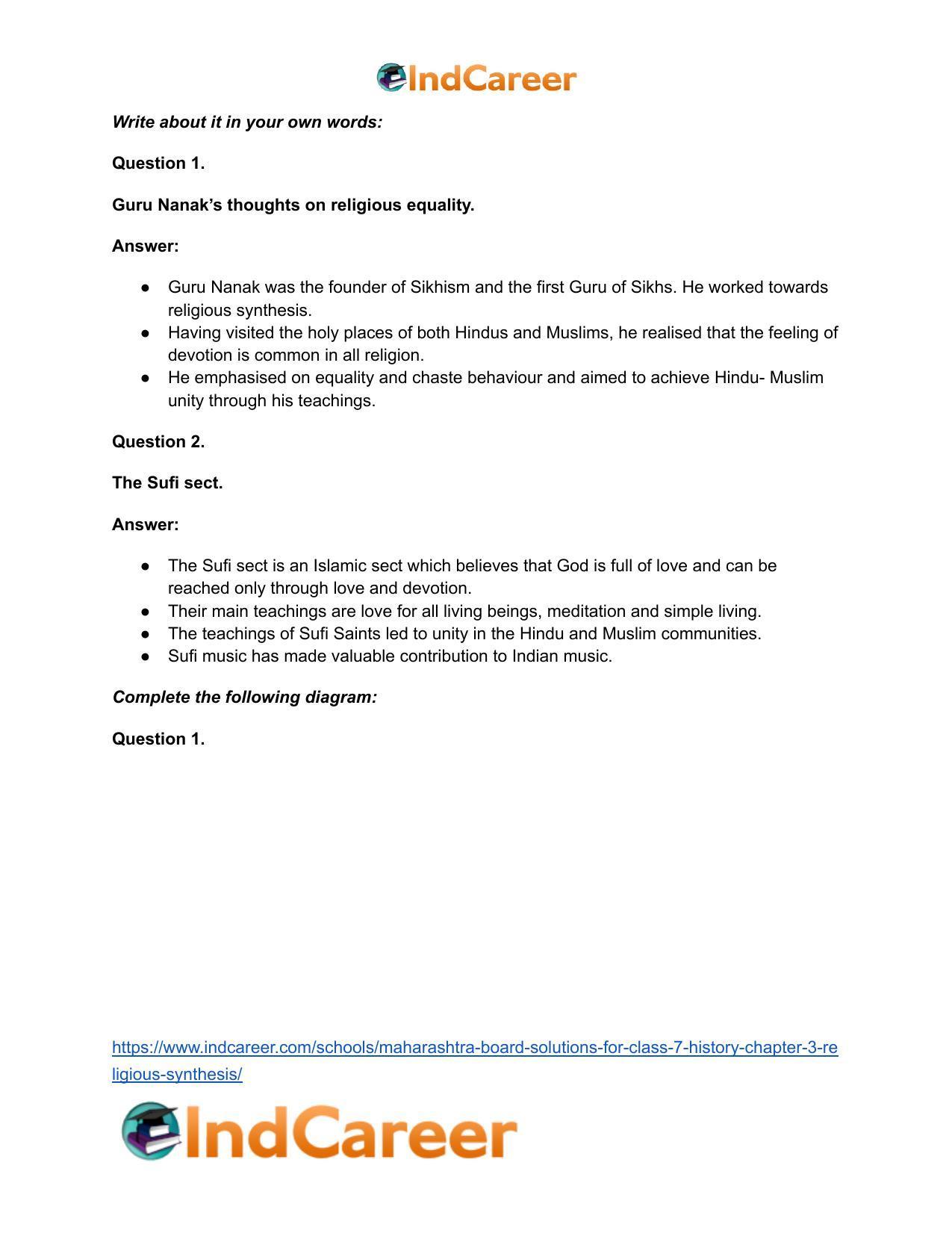 Maharashtra Board Solutions for Class 7- History: Chapter 3- Religious Synthesis - Page 18