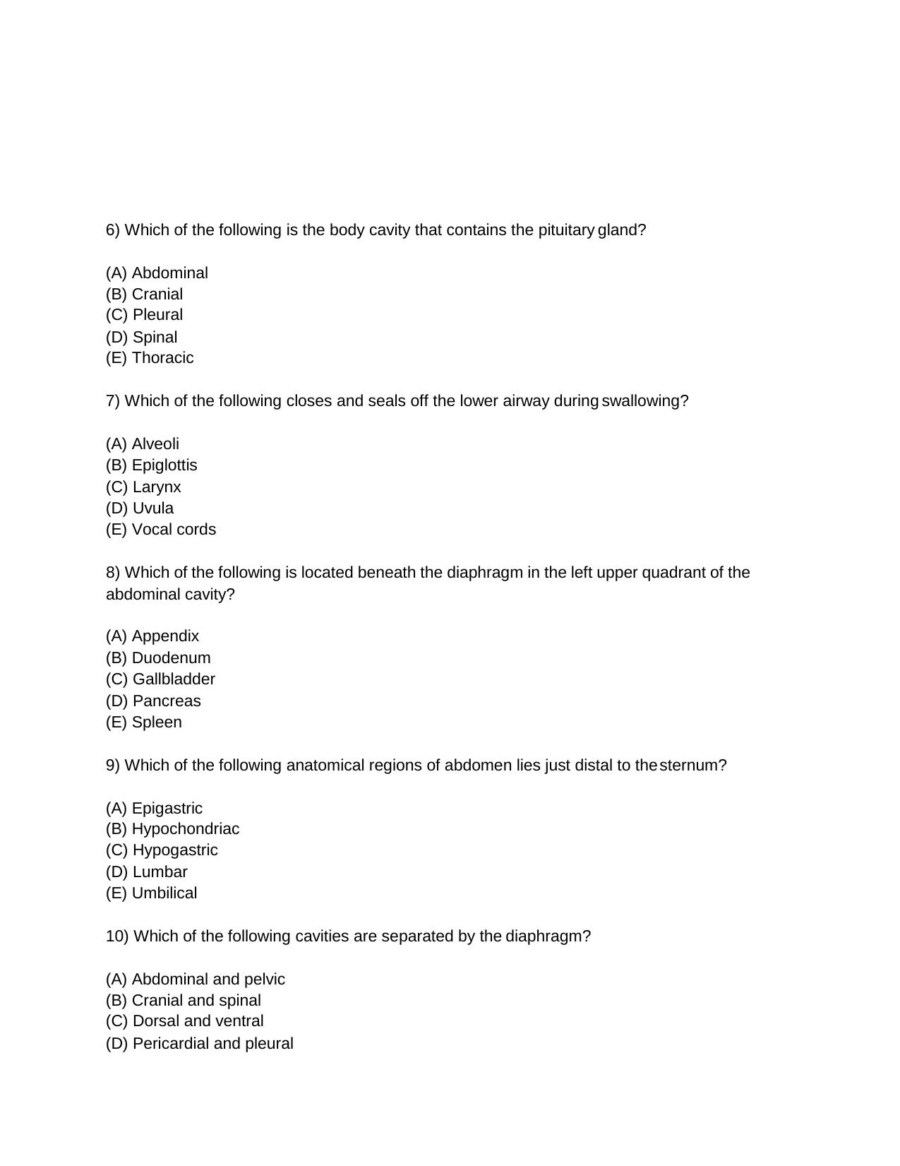 INI CET Anatomy and Physiology Practice Paper - Page 2