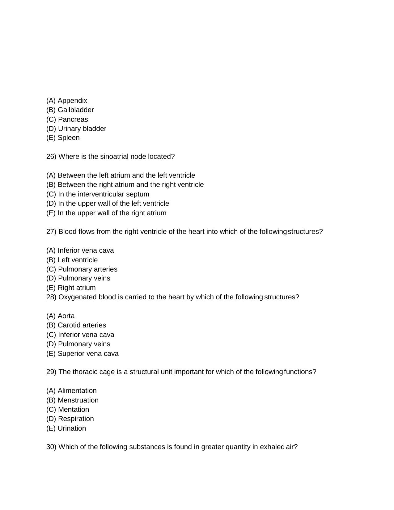 INI CET Anatomy and Physiology Practice Paper - Page 6