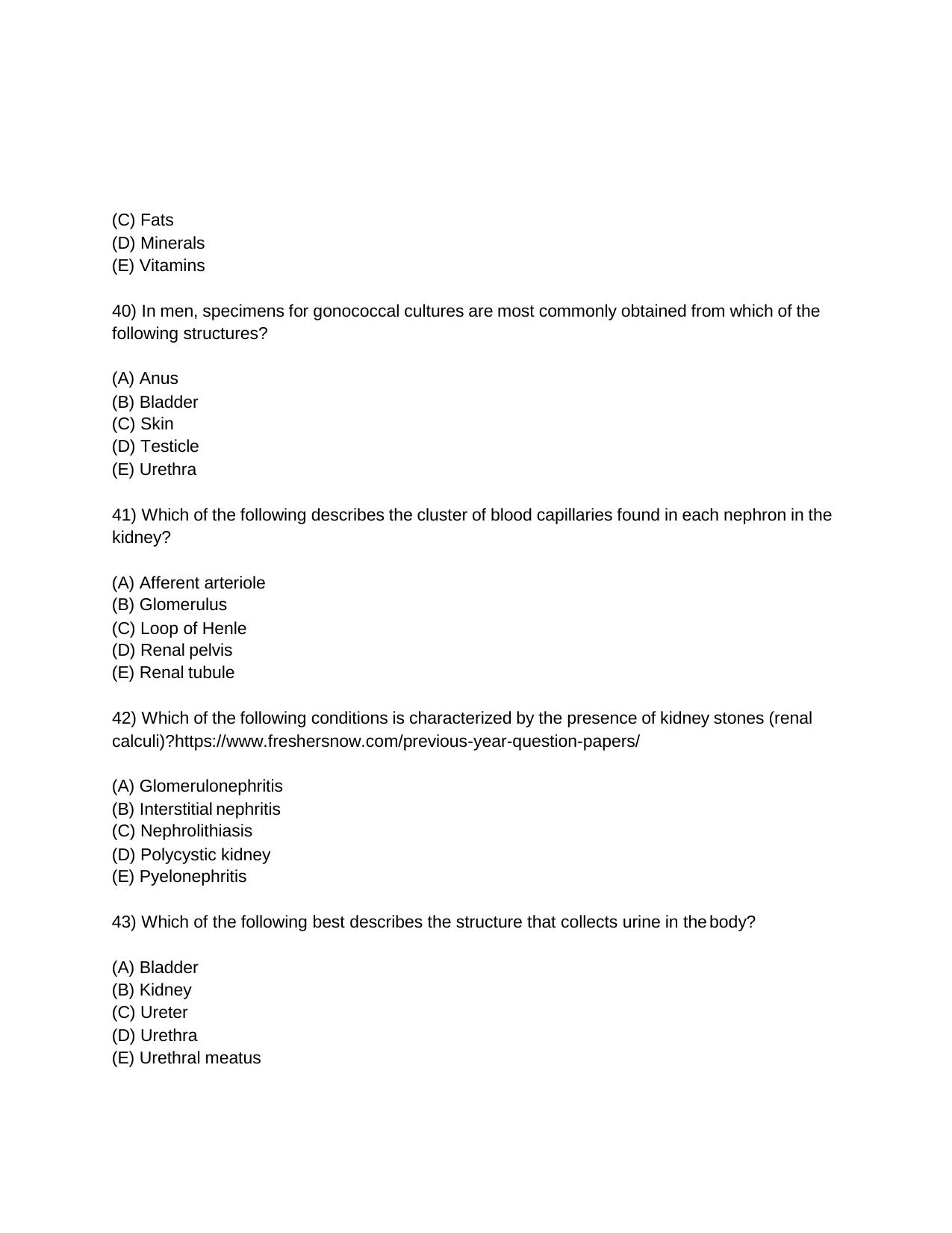 INI CET Anatomy and Physiology Practice Paper - Page 9
