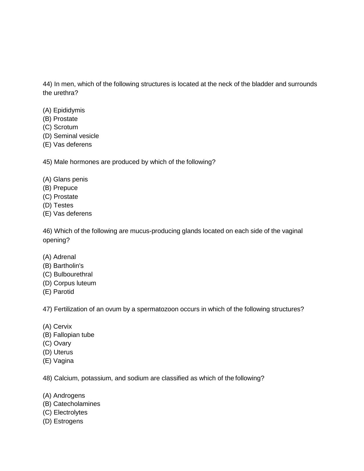 INI CET Anatomy and Physiology Practice Paper - Page 10