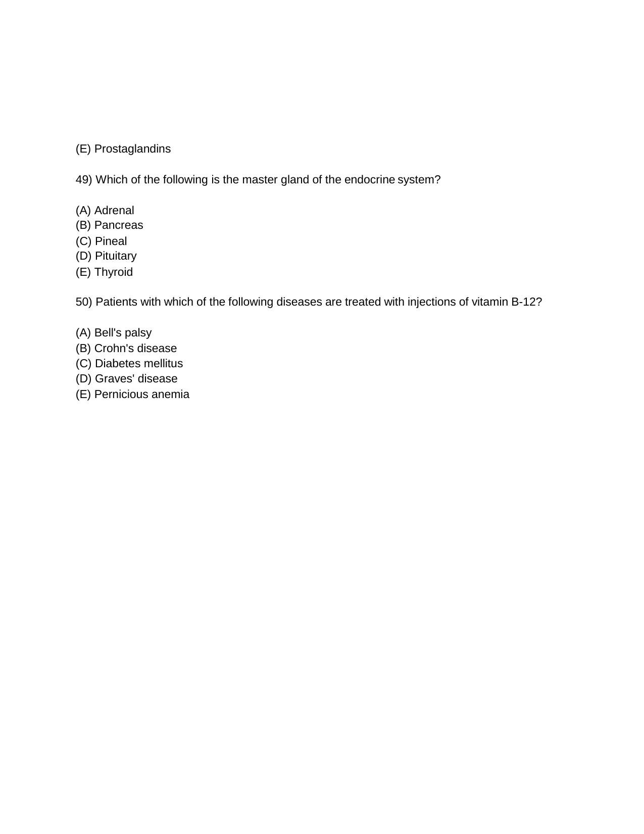 INI CET Anatomy and Physiology Practice Paper - Page 11