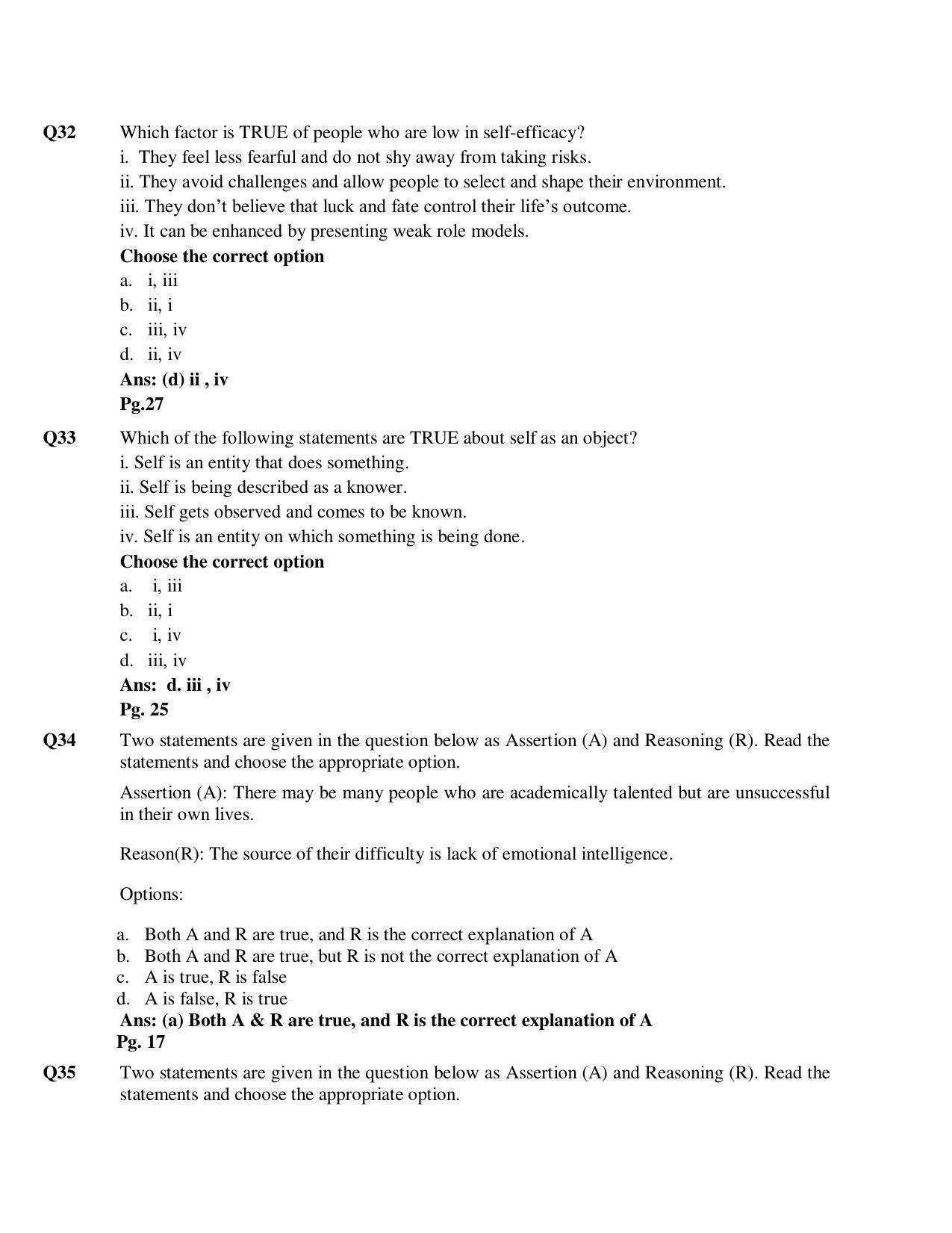 CBSE Class 12th Psychology Sample Question Paper Answer Key 2021-22 - Page 8