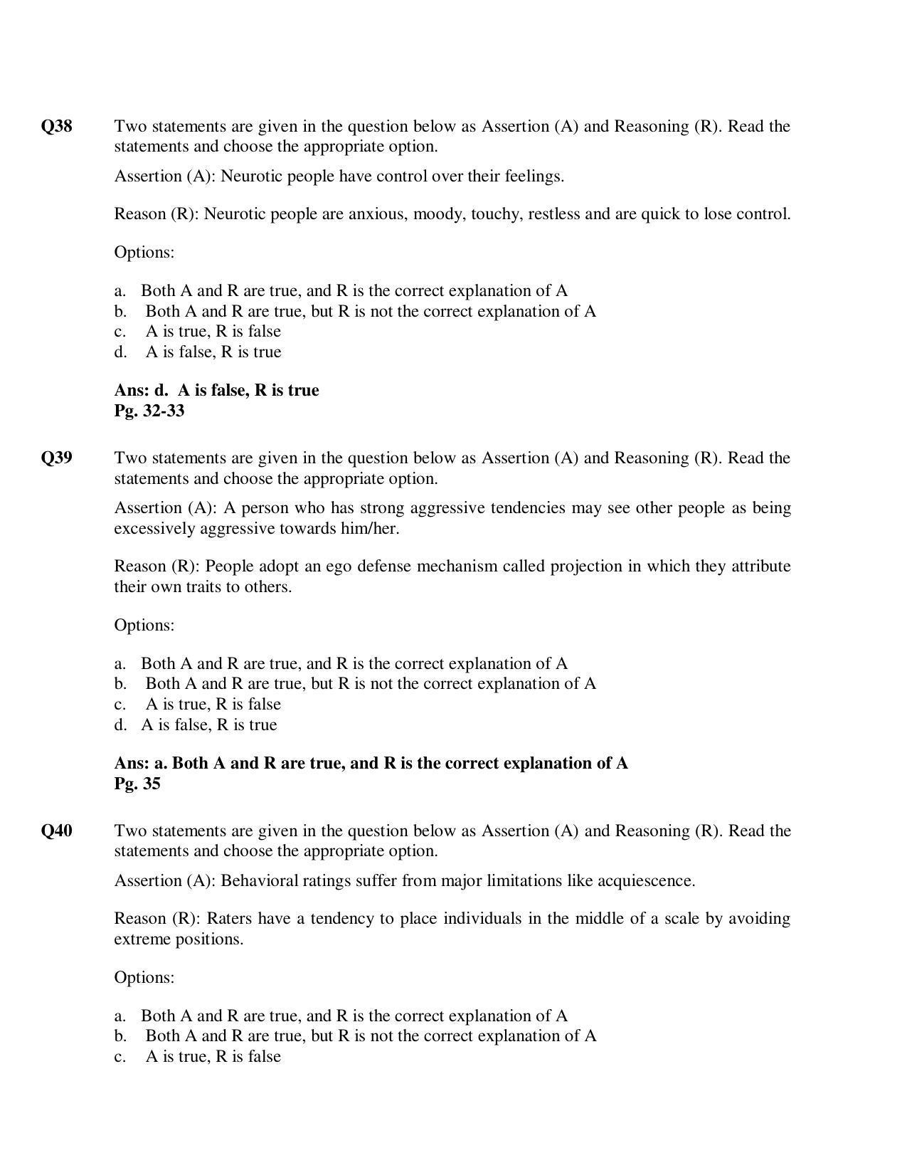 CBSE Class 12th Psychology Sample Question Paper Answer Key 2021-22 - Page 10