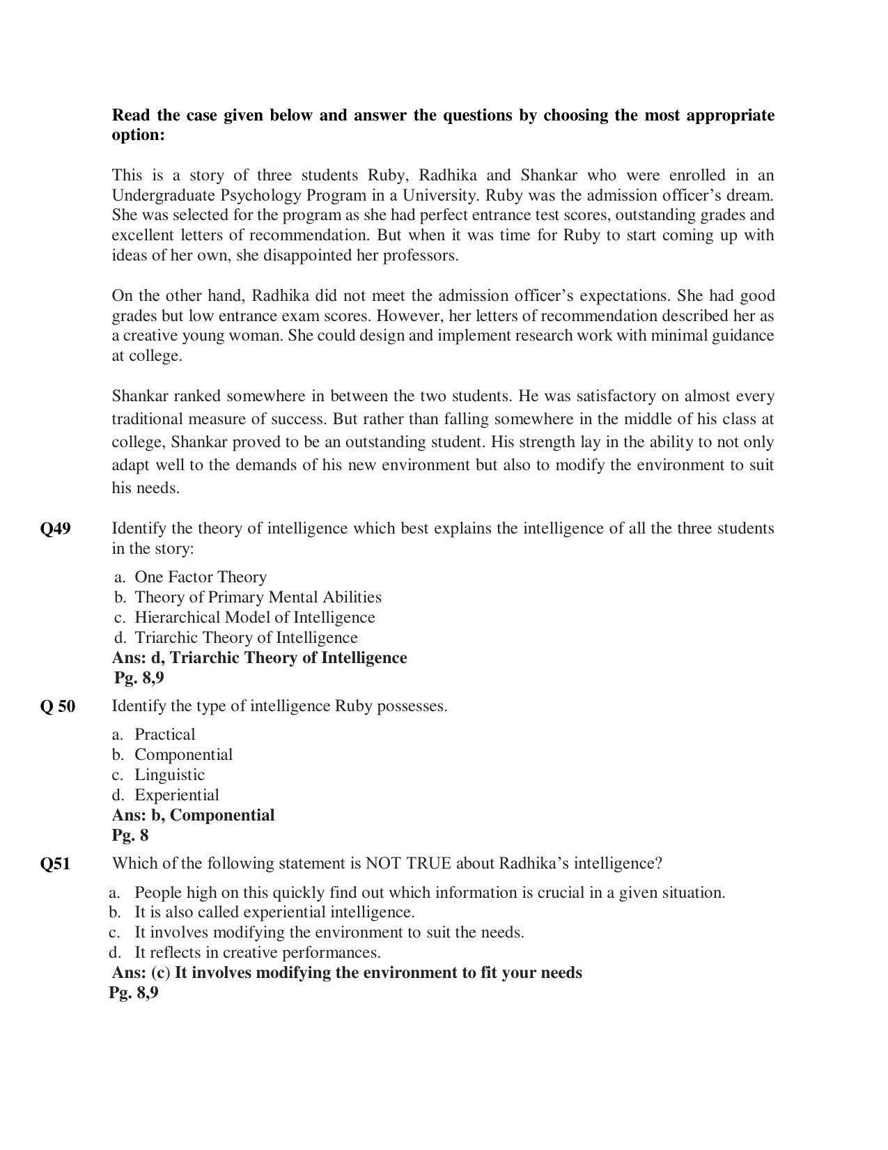 CBSE Class 12th Psychology Sample Question Paper Answer Key 2021-22 - Page 14