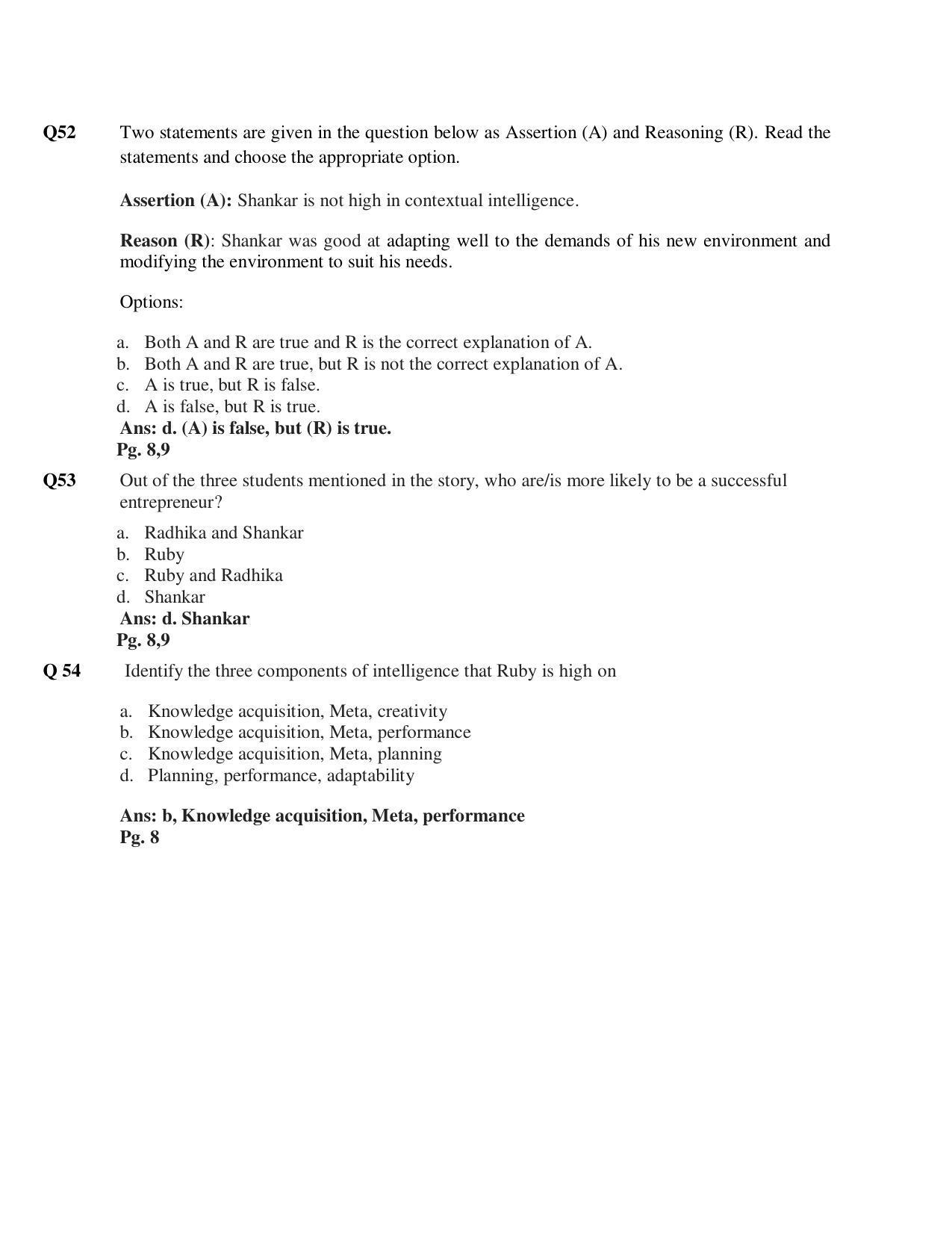 CBSE Class 12th Psychology Sample Question Paper Answer Key 2021-22 - Page 15