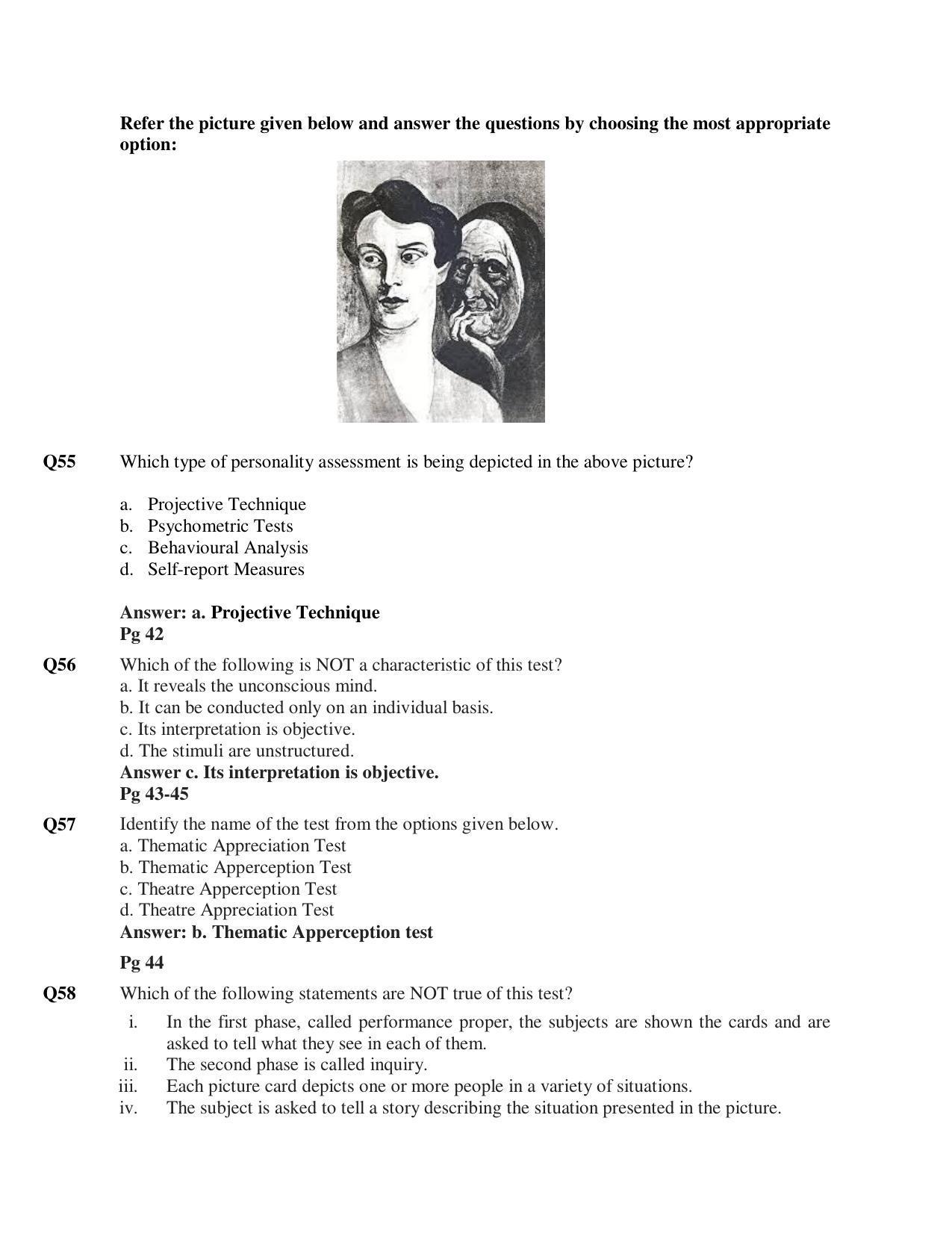 CBSE Class 12th Psychology Sample Question Paper Answer Key 2021-22 - Page 16