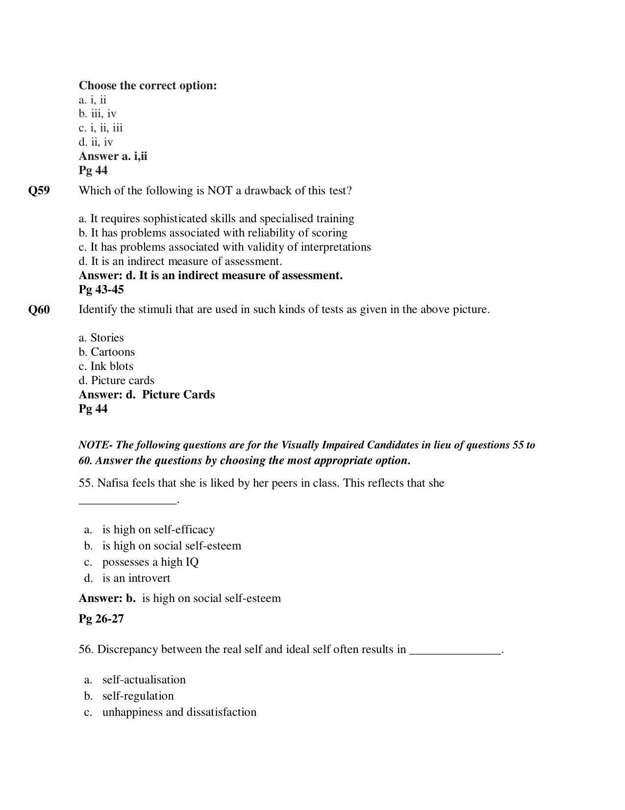 CBSE Class 12th Psychology Sample Question Paper Answer Key 2021-22 - Page 17