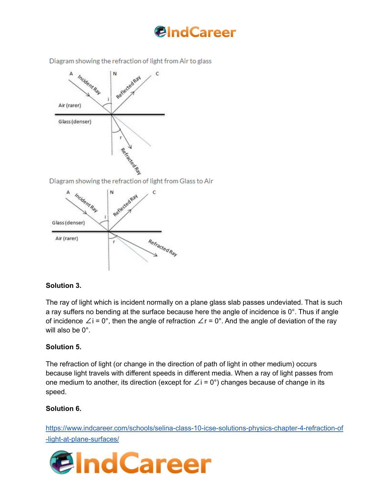 Selina Class 10 ICSE Solutions Physics : Chapter 4- Refraction of Light at Plane Surfaces - Page 3