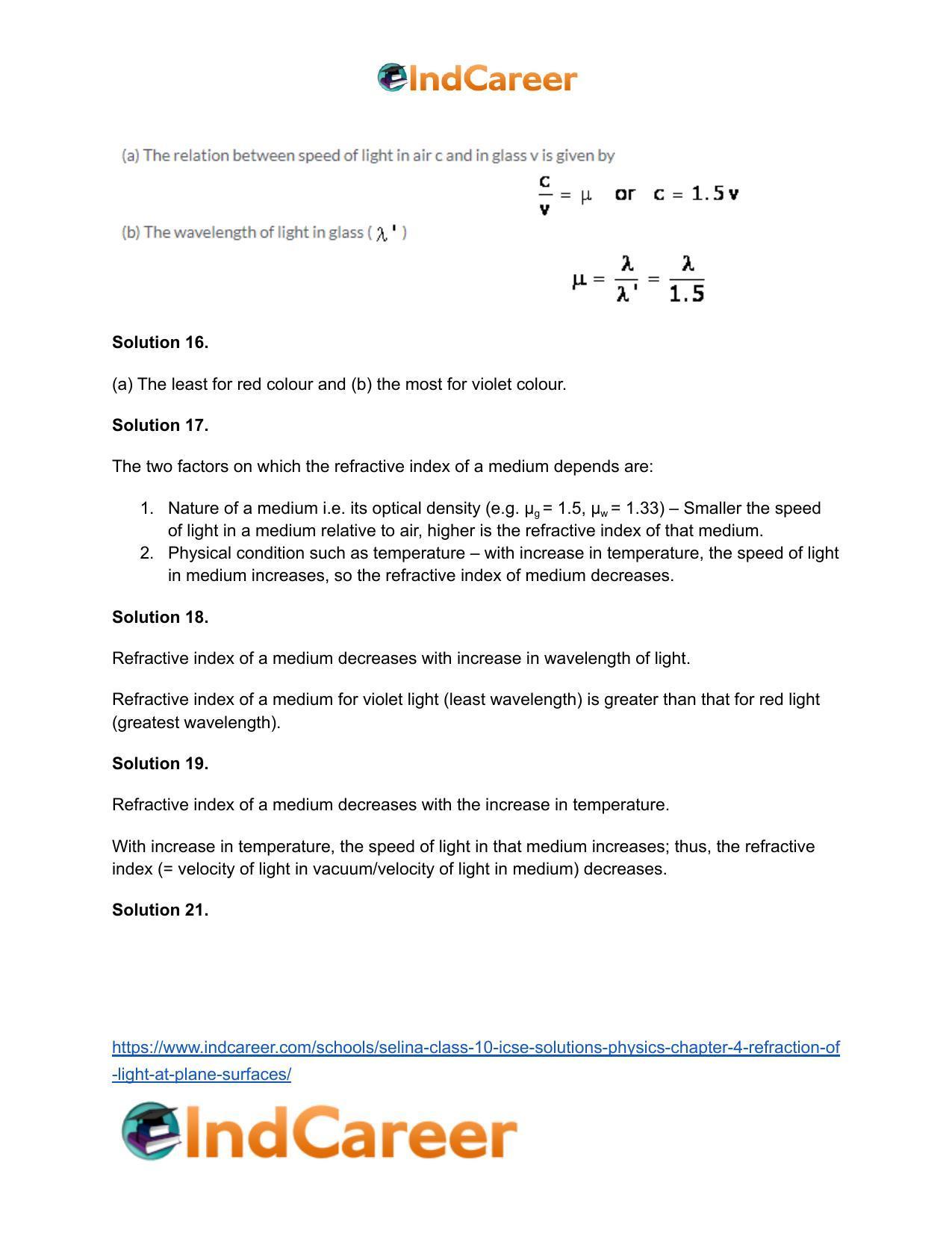Selina Class 10 ICSE Solutions Physics : Chapter 4- Refraction of Light at Plane Surfaces - Page 6