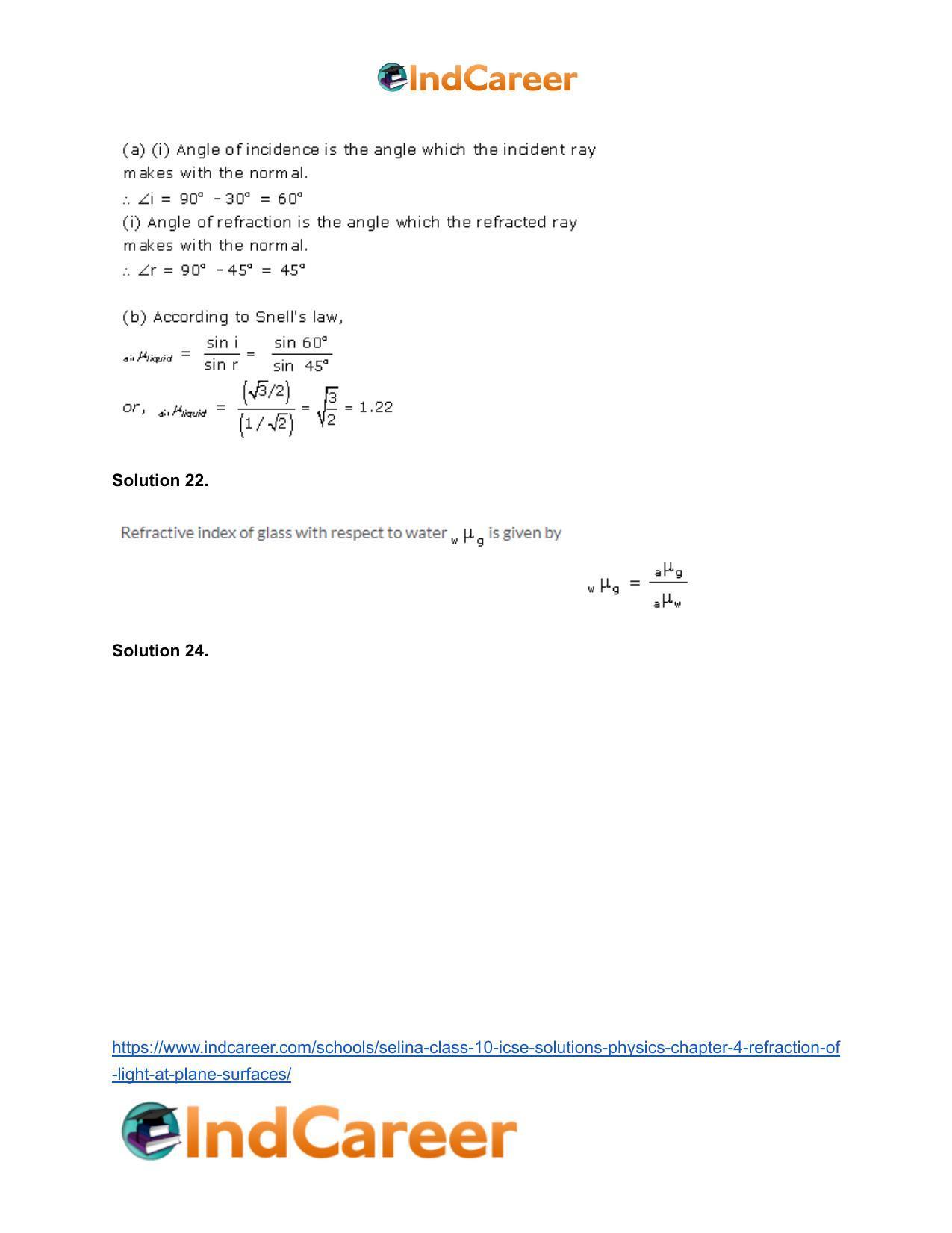 Selina Class 10 ICSE Solutions Physics : Chapter 4- Refraction of Light at Plane Surfaces - Page 7