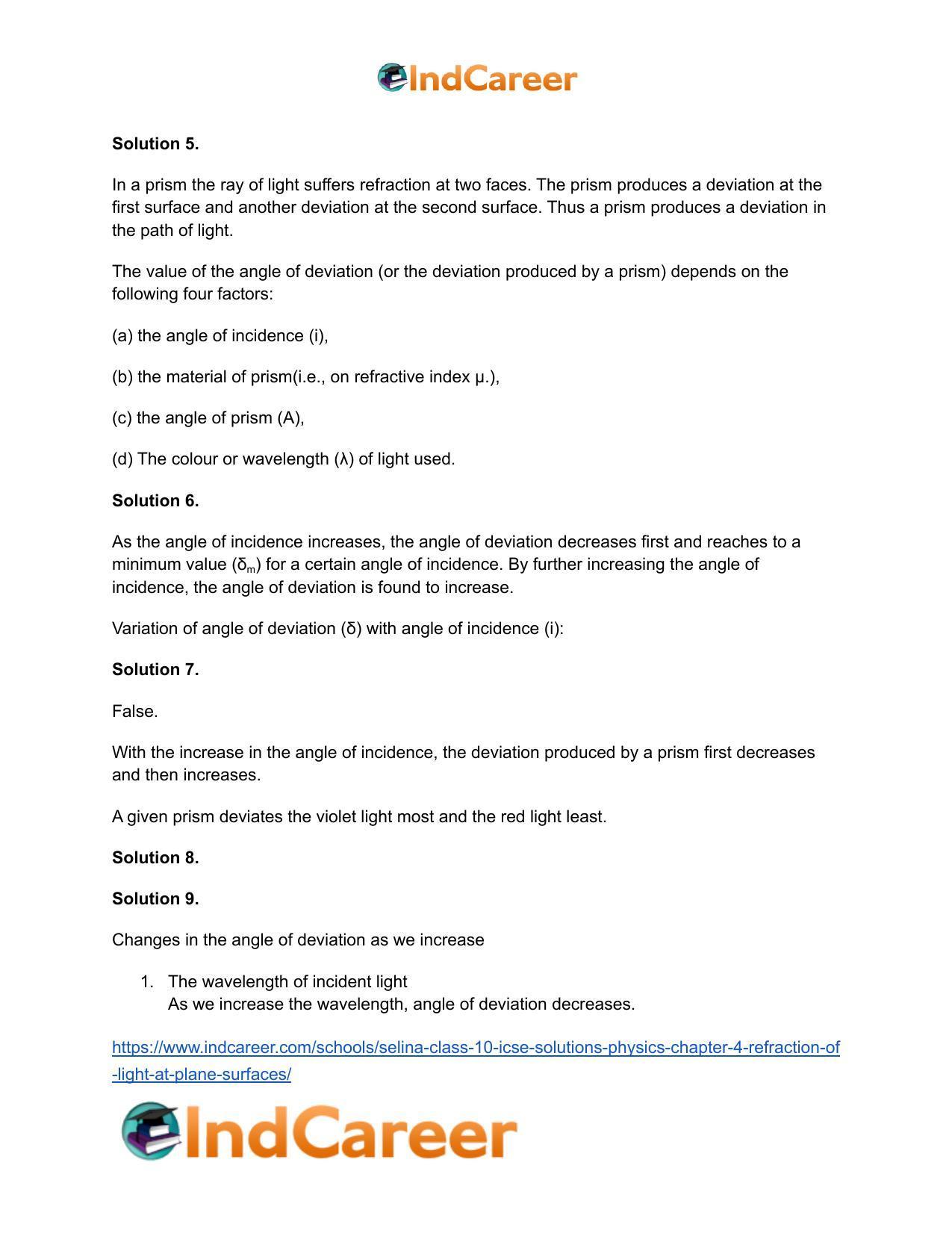 Selina Class 10 ICSE Solutions Physics : Chapter 4- Refraction of Light at Plane Surfaces - Page 15