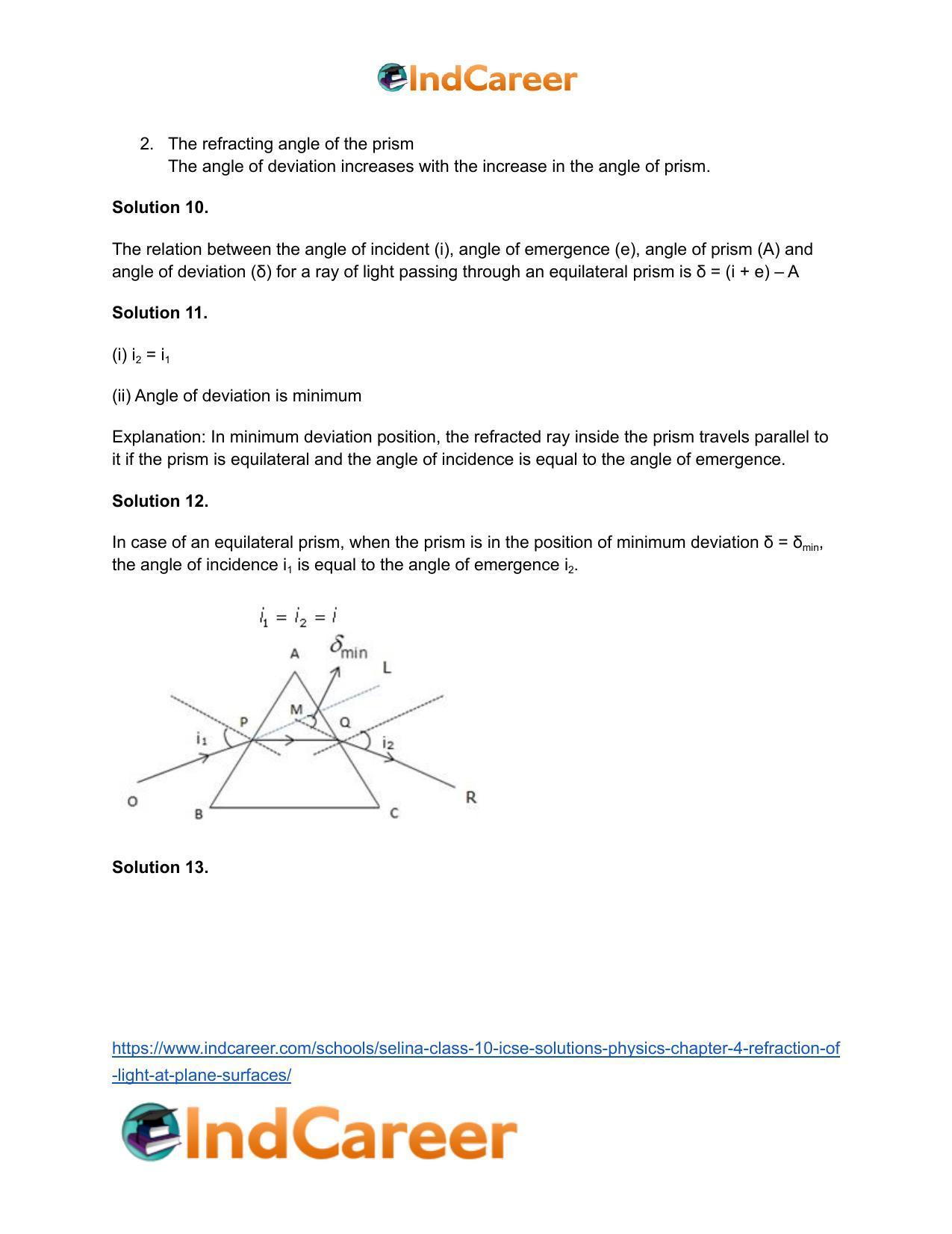 Selina Class 10 ICSE Solutions Physics : Chapter 4- Refraction of Light at Plane Surfaces - Page 16
