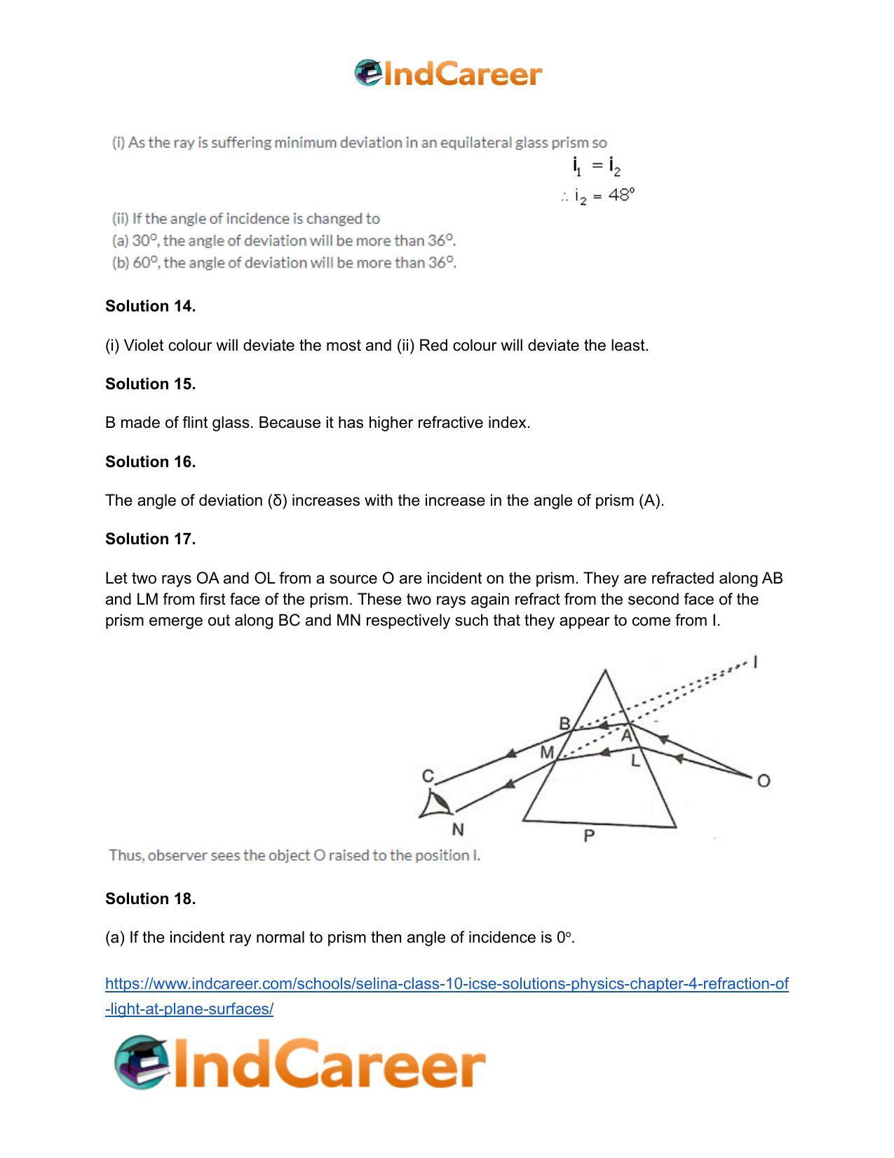 Selina Class 10 ICSE Solutions Physics : Chapter 4- Refraction of Light at Plane Surfaces - Page 17