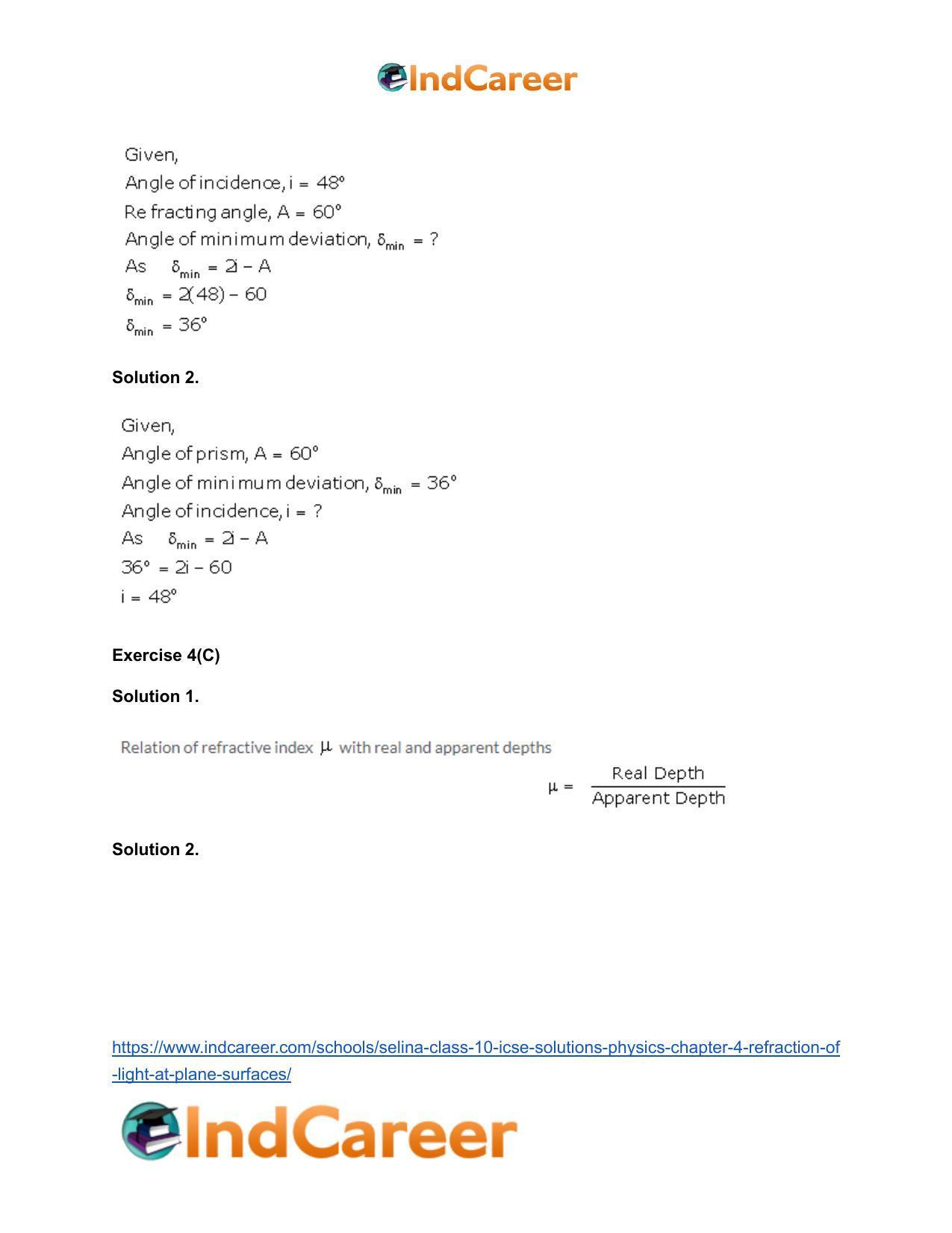 Selina Class 10 ICSE Solutions Physics : Chapter 4- Refraction of Light at Plane Surfaces - Page 19