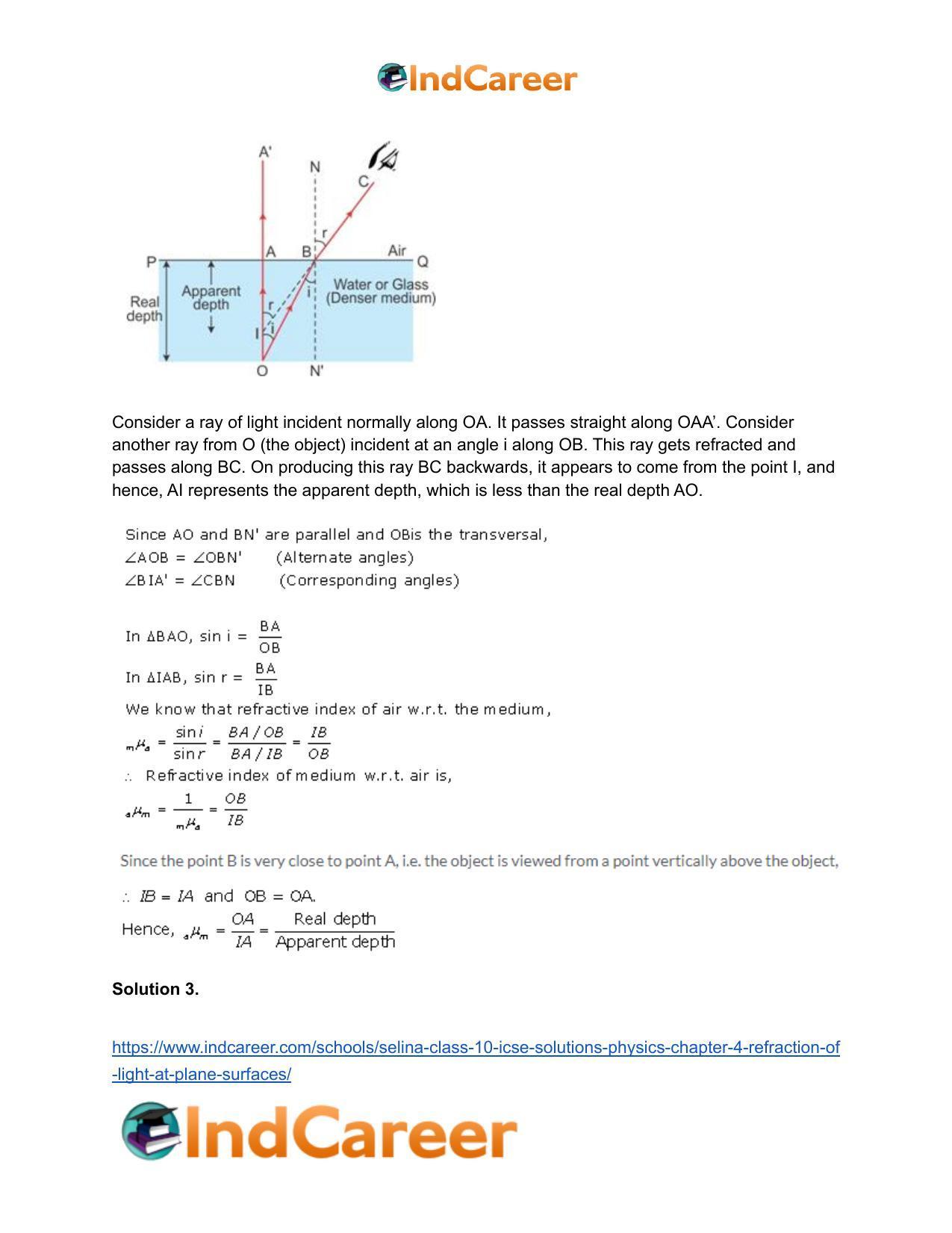 Selina Class 10 ICSE Solutions Physics : Chapter 4- Refraction of Light at Plane Surfaces - Page 20