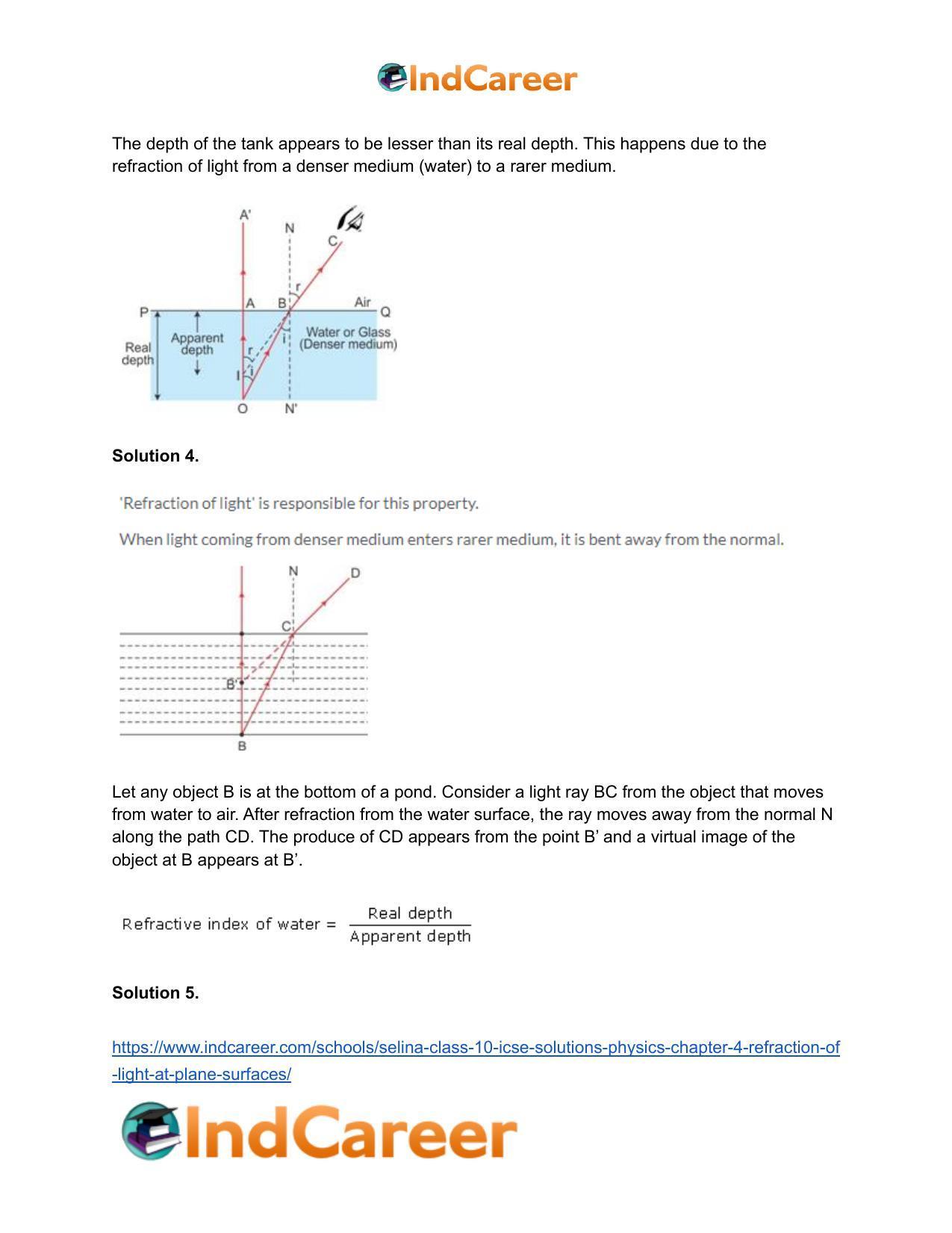 Selina Class 10 ICSE Solutions Physics : Chapter 4- Refraction of Light at Plane Surfaces - Page 21
