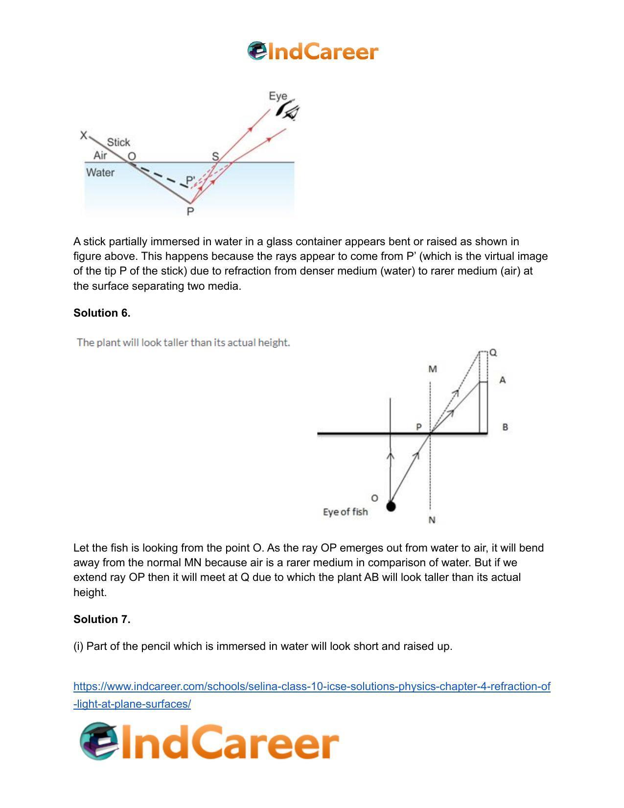Selina Class 10 ICSE Solutions Physics : Chapter 4- Refraction of Light at Plane Surfaces - Page 22