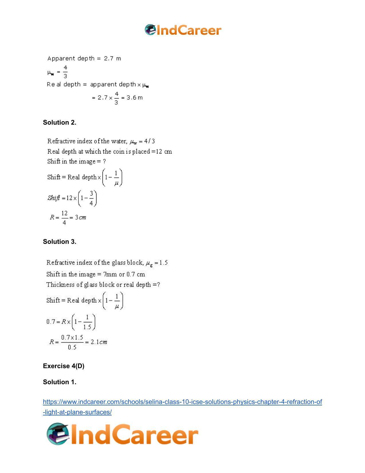 Selina Class 10 ICSE Solutions Physics : Chapter 4- Refraction of Light at Plane Surfaces - Page 24