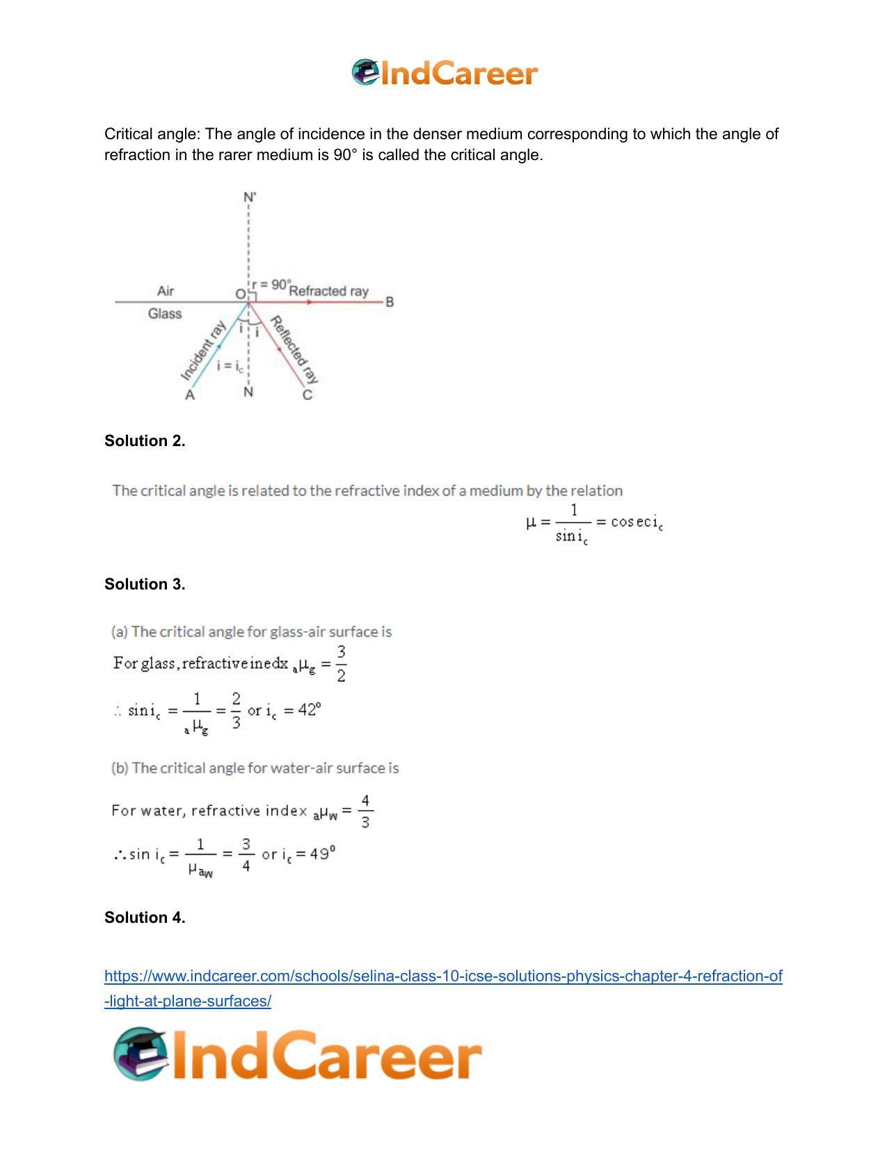 Selina Class 10 ICSE Solutions Physics : Chapter 4- Refraction of Light at Plane Surfaces - Page 25