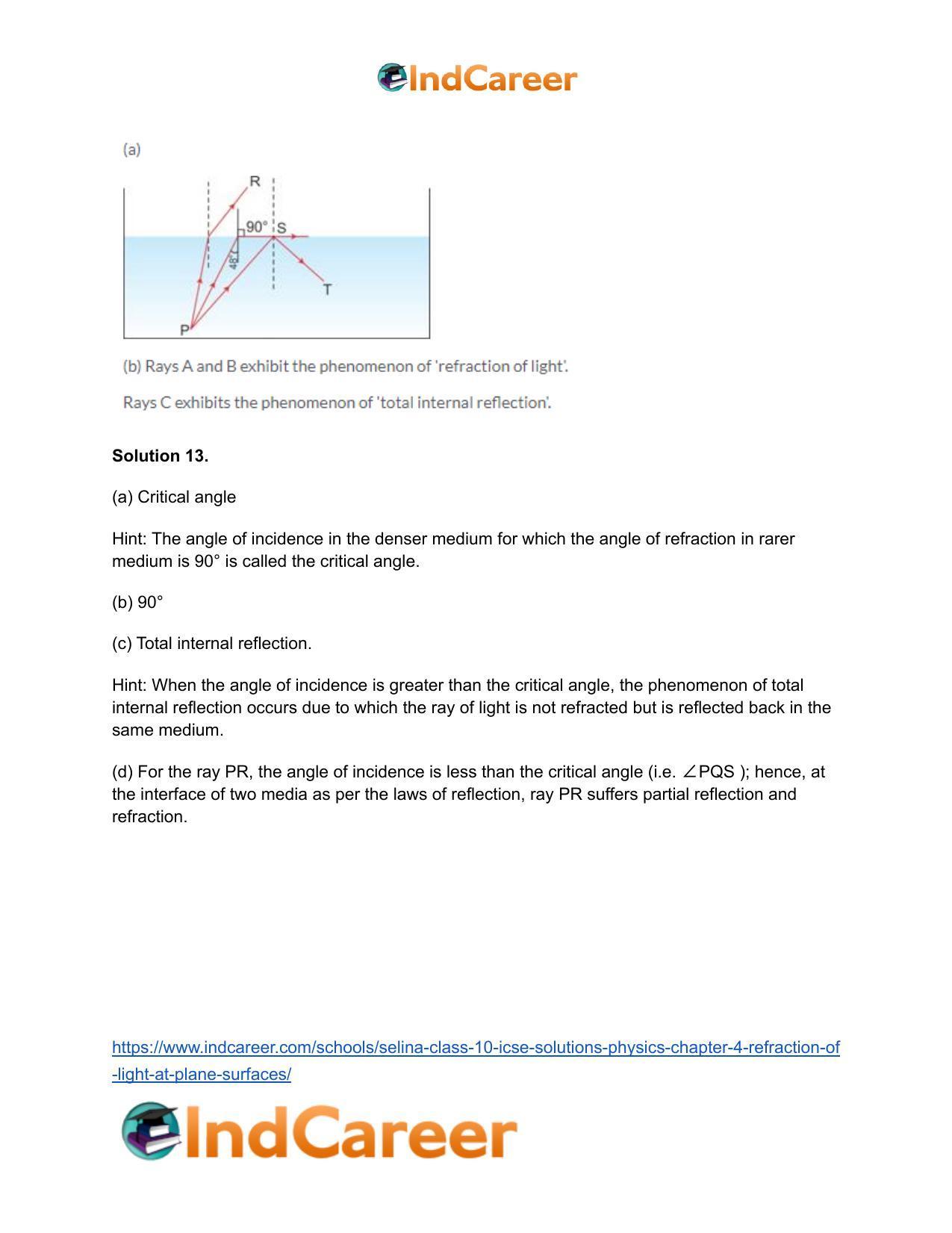 Selina Class 10 ICSE Solutions Physics : Chapter 4- Refraction of Light at Plane Surfaces - Page 28