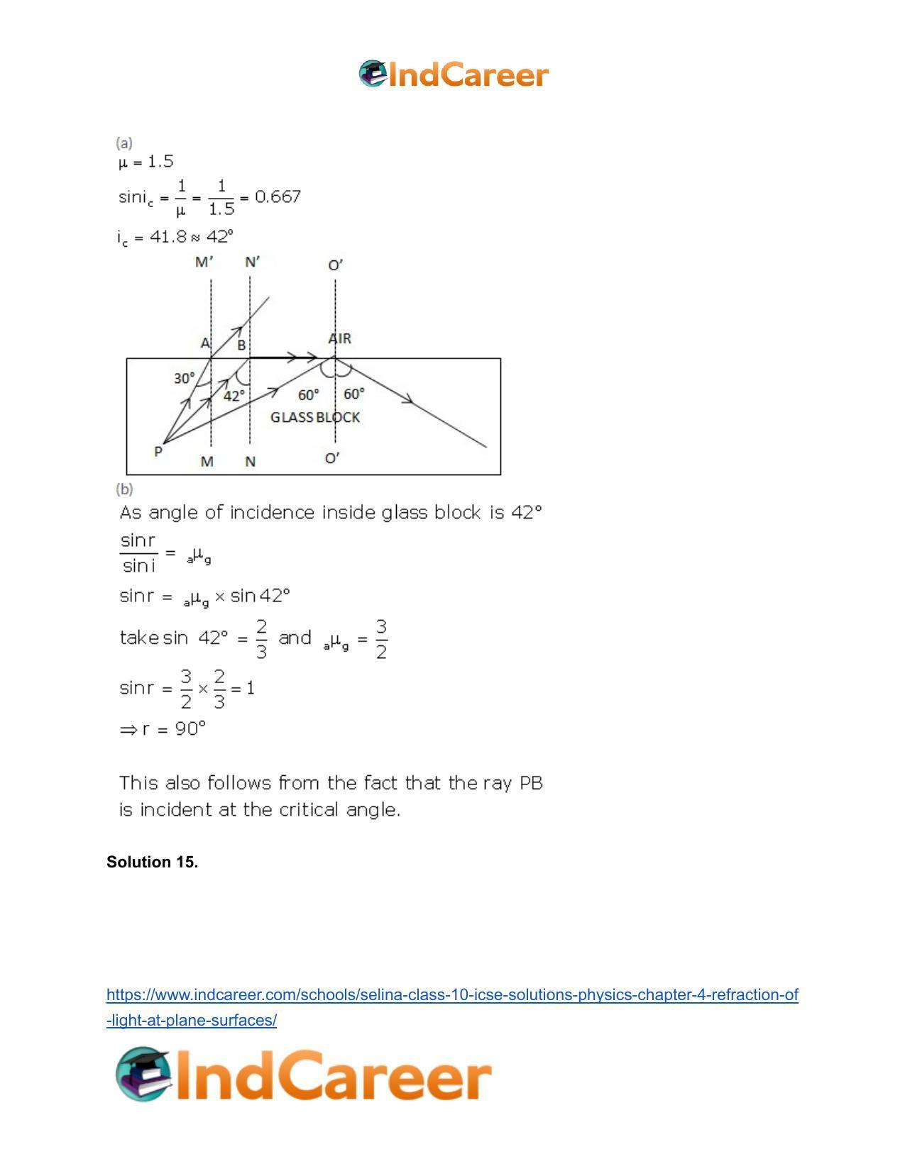 Selina Class 10 ICSE Solutions Physics : Chapter 4- Refraction of Light at Plane Surfaces - Page 30