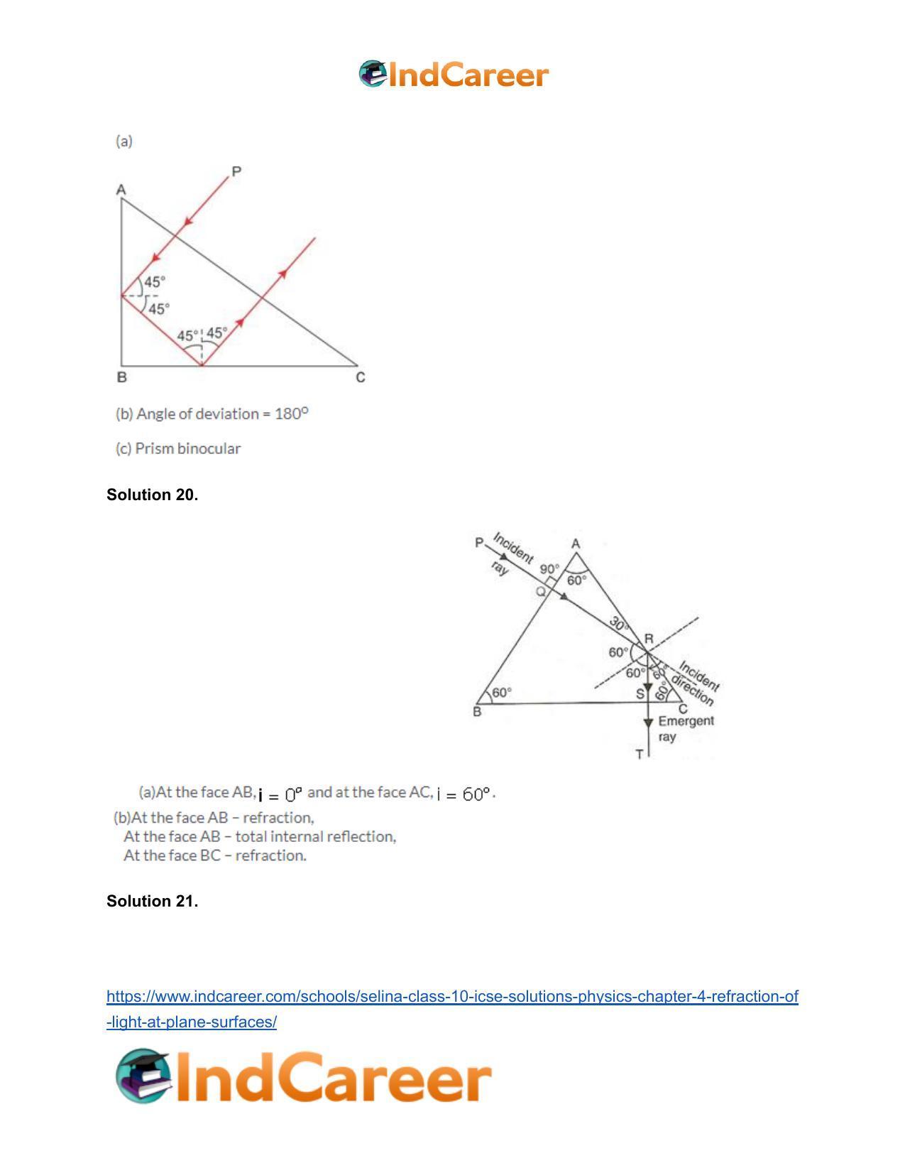Selina Class 10 ICSE Solutions Physics : Chapter 4- Refraction of Light at Plane Surfaces - Page 33