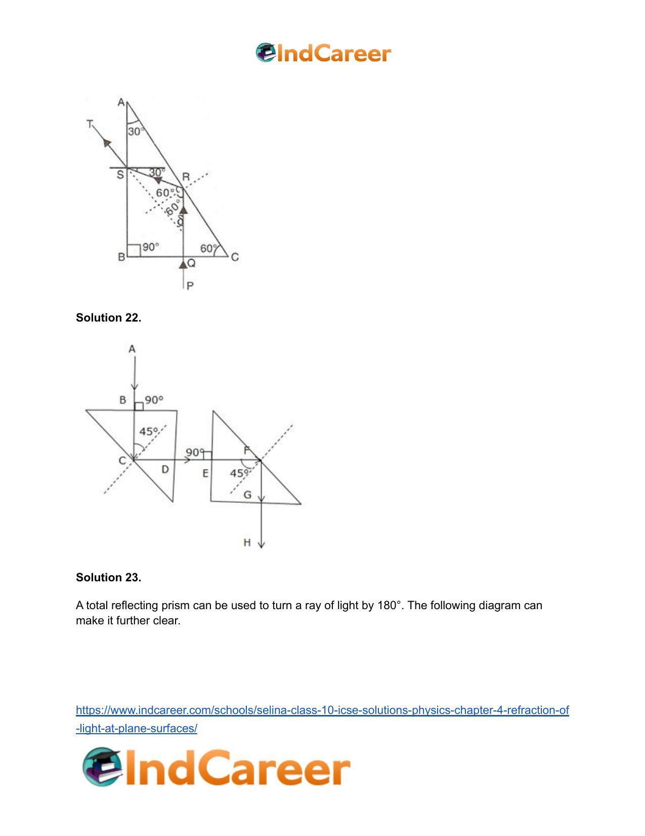 Selina Class 10 ICSE Solutions Physics : Chapter 4- Refraction of Light at Plane Surfaces - Page 34