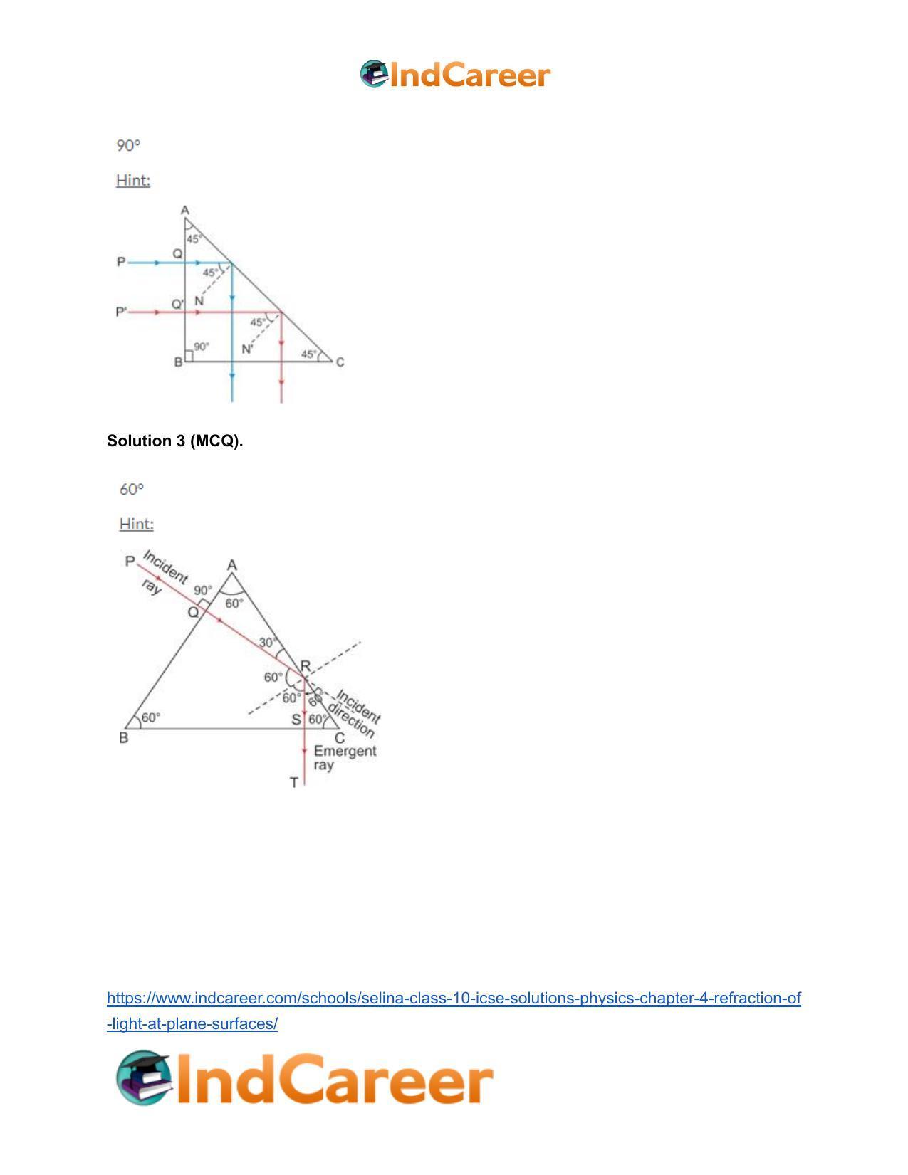 Selina Class 10 ICSE Solutions Physics : Chapter 4- Refraction of Light at Plane Surfaces - Page 36