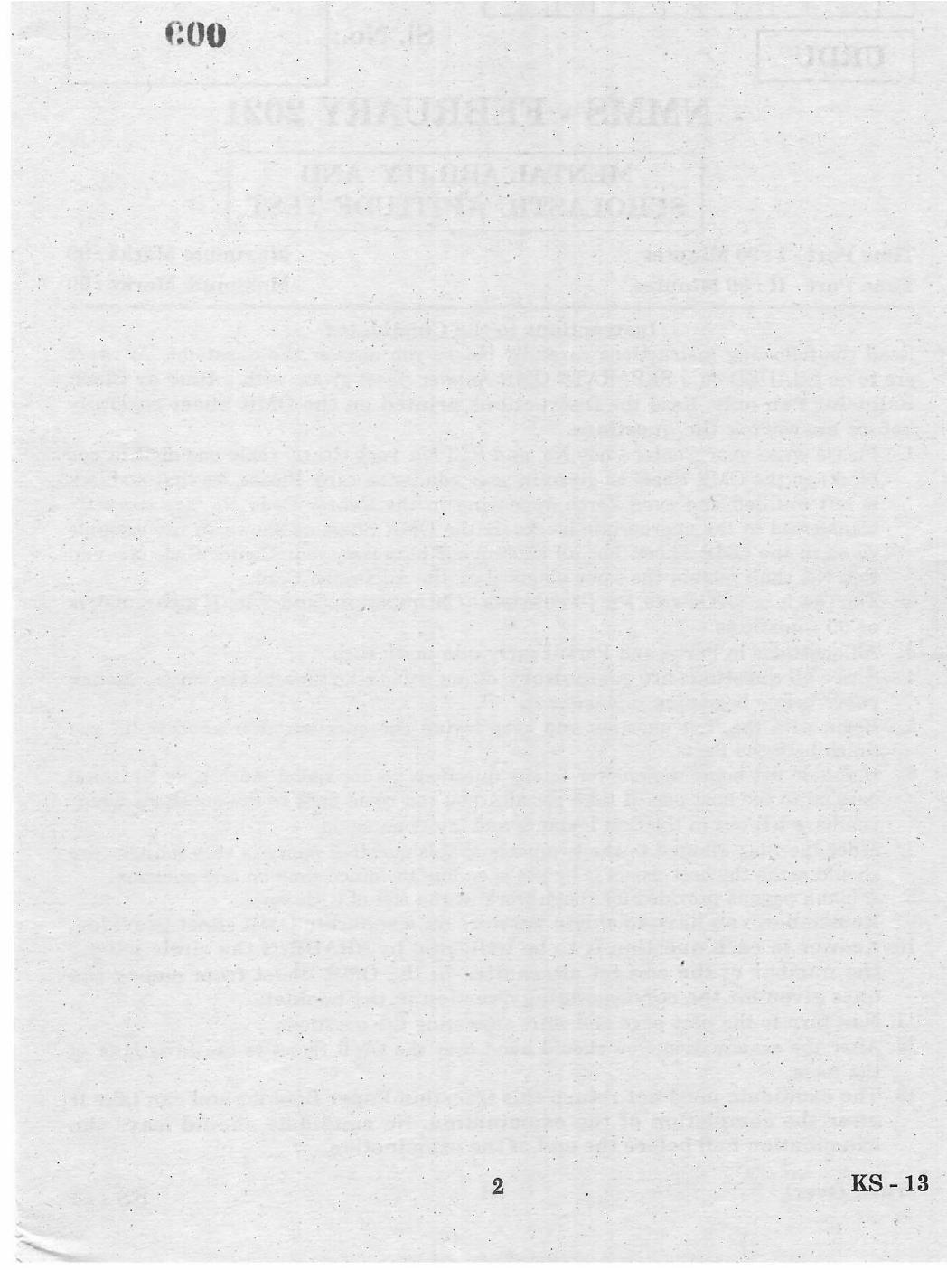 NMMS Feb 2021 - Booklet Code-A (Urdu Medium) - Page 2