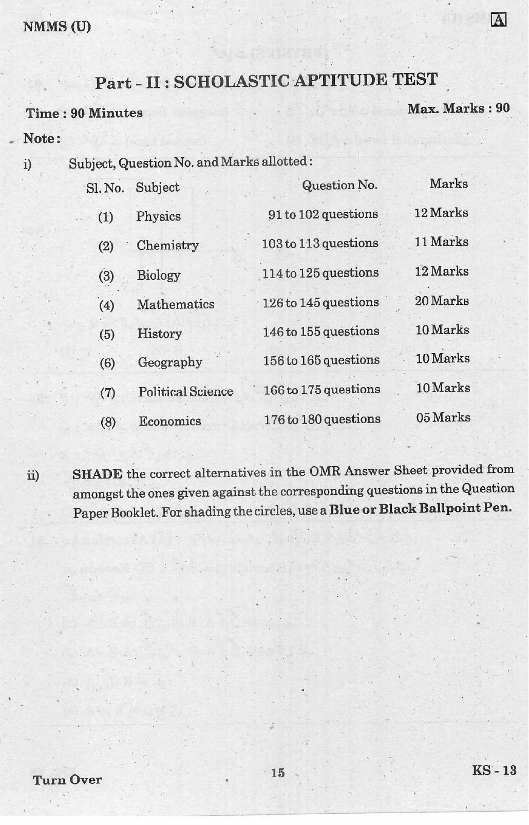 NMMS Feb 2021 - Booklet Code-A (Urdu Medium) - Page 15