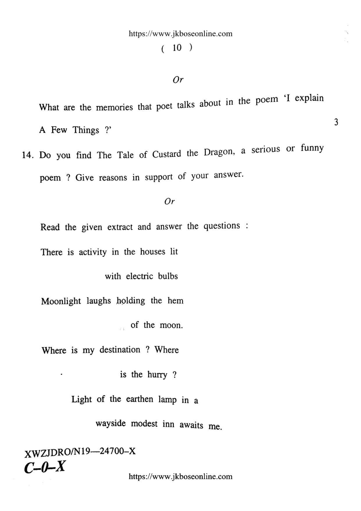 JKBOSE CLASS 10 English 24700-X 2019 - Page 10