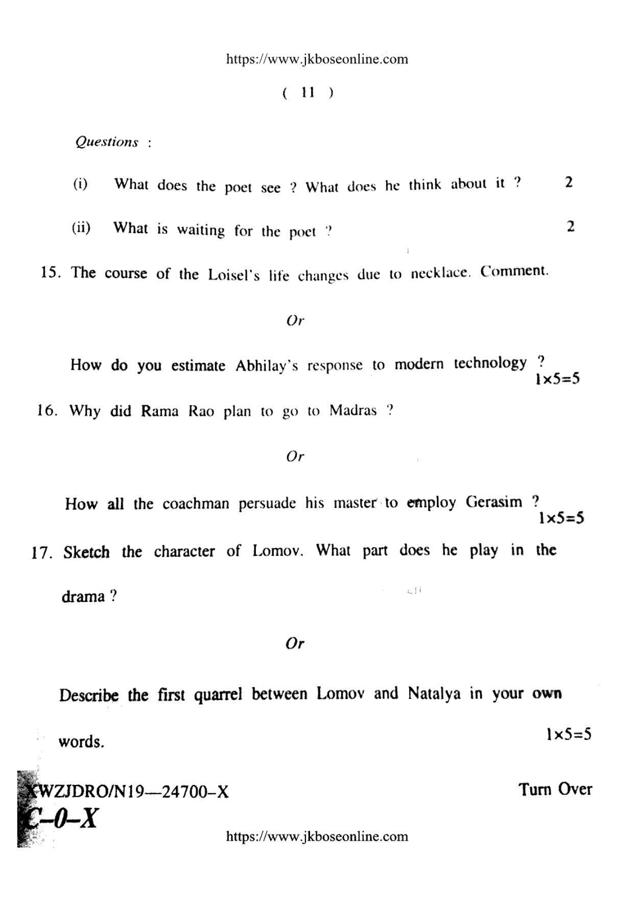 JKBOSE CLASS 10 English 24700-X 2019 - Page 11