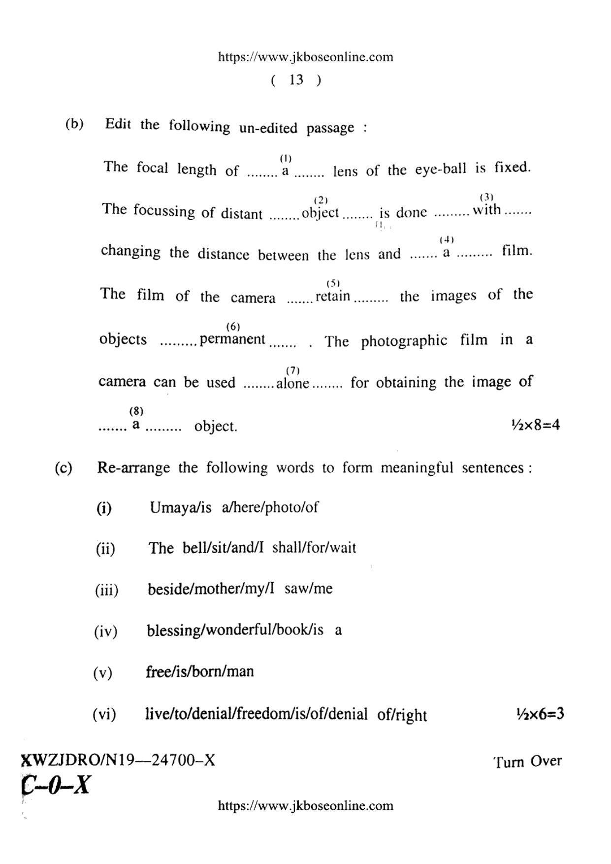 JKBOSE CLASS 10 English 24700-X 2019 - Page 13