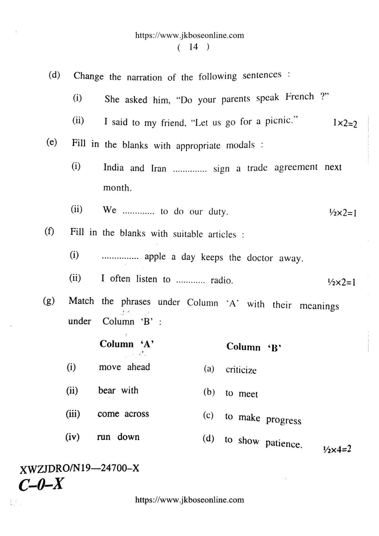 JKBOSE CLASS 10 English 24700-X 2019 - Page 14