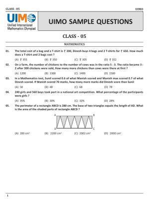 UIMO Class 5 2023 Sample Paper 