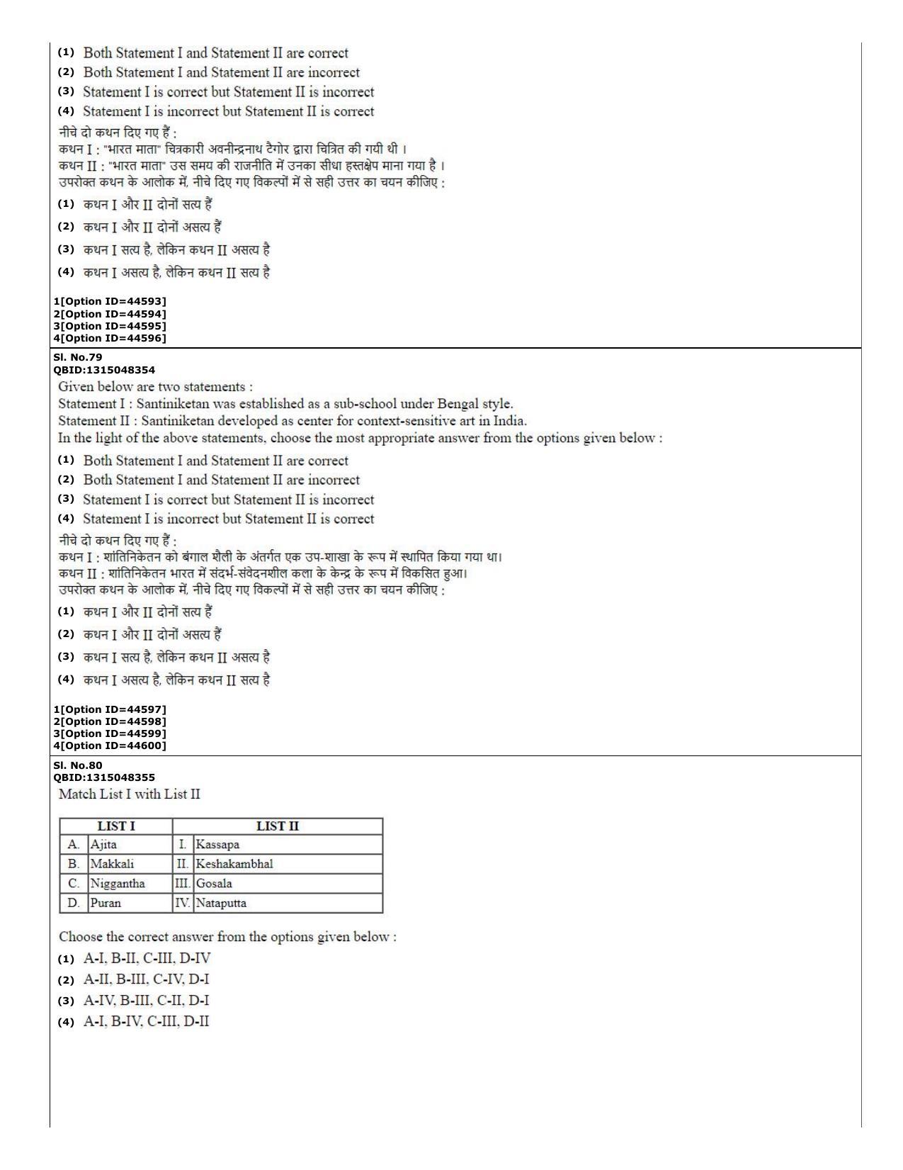 CUET (PG) 2022: PGQP-78 History of Art (11-09-2022) Question Paper - Page 30