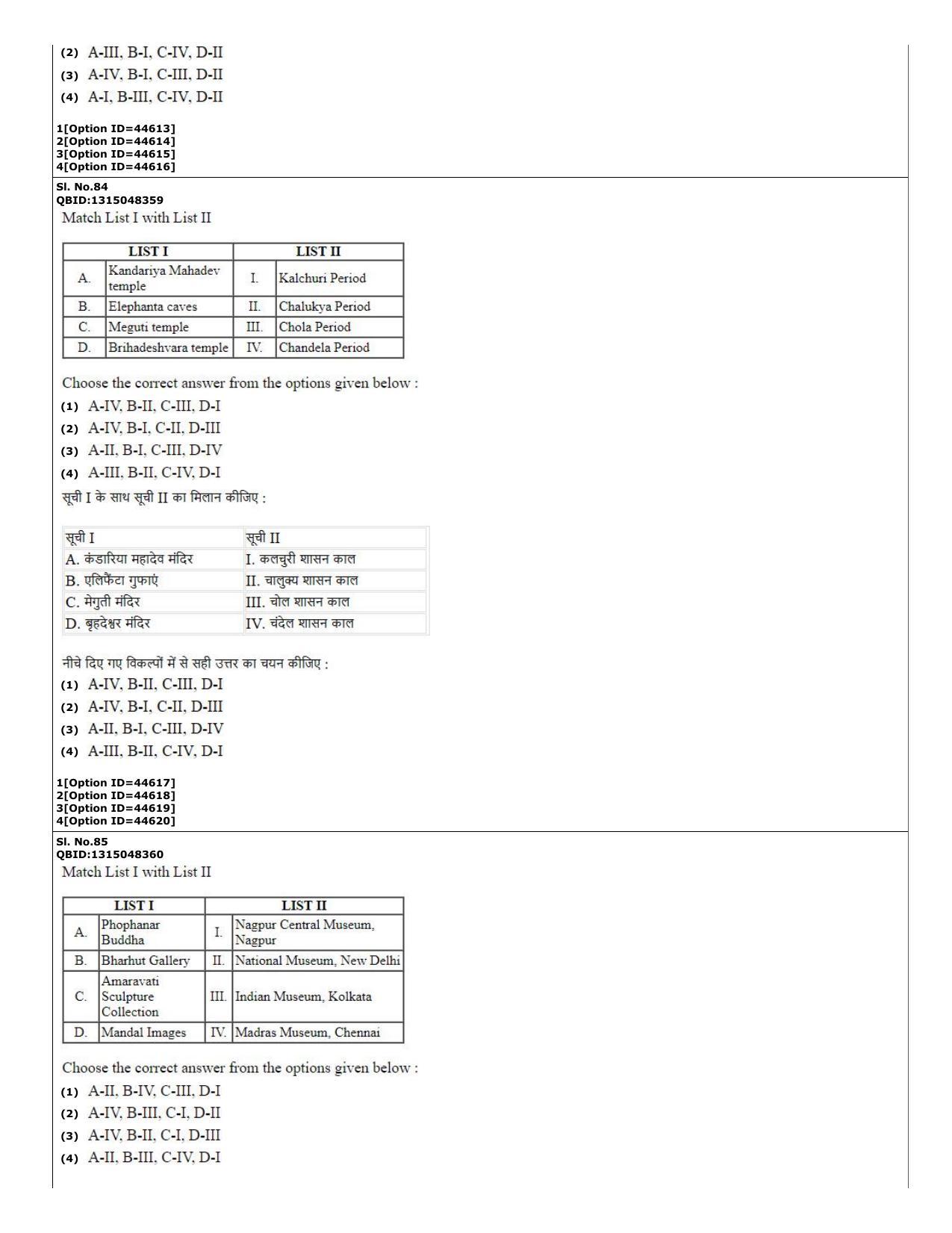 CUET (PG) 2022: PGQP-78 History of Art (11-09-2022) Question Paper - Page 33