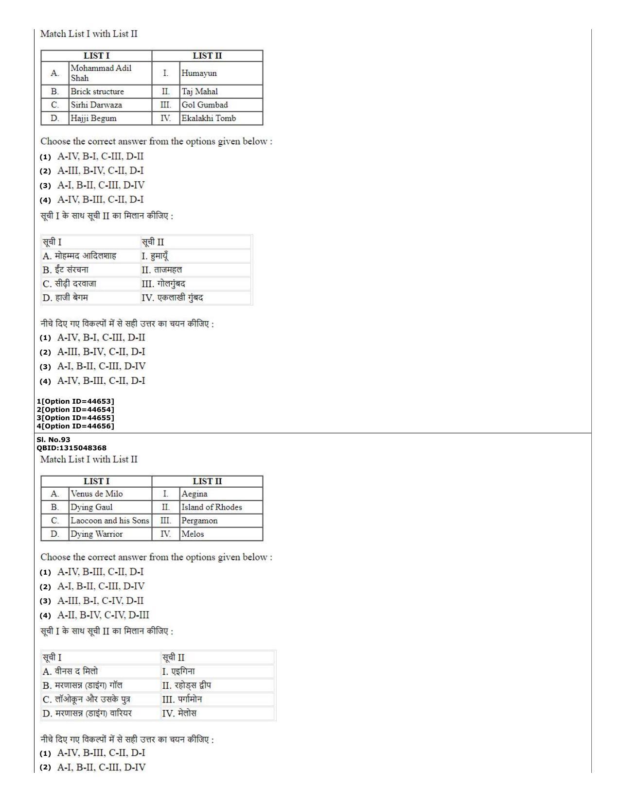 CUET (PG) 2022: PGQP-78 History of Art (11-09-2022) Question Paper - Page 38