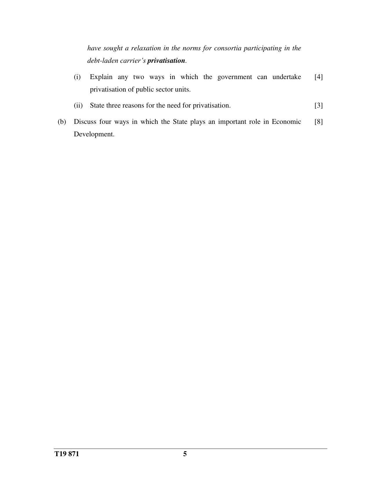 ICSE Class 10 Economic Applications 2019 Question Paper - Page 5