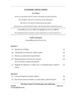 ICSE Class 10 Economic Applications 2019 Question Paper