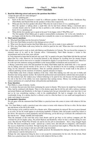 CBSE Worksheets for Class 10 English Assignment 16