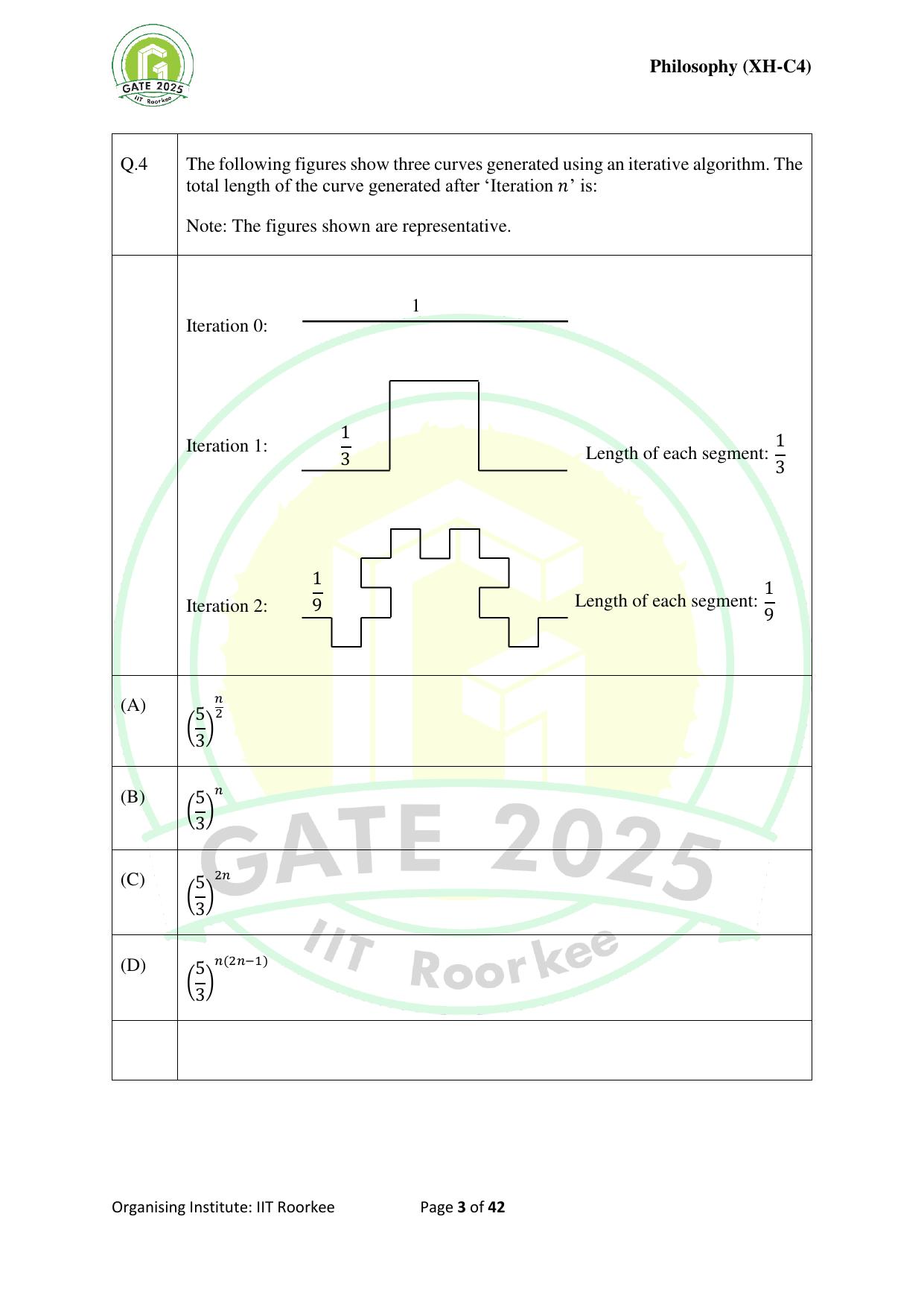 GATE 2025 Humanities & Social Sciences - Philosophy (XH-C4) Question Paper - Page 3
